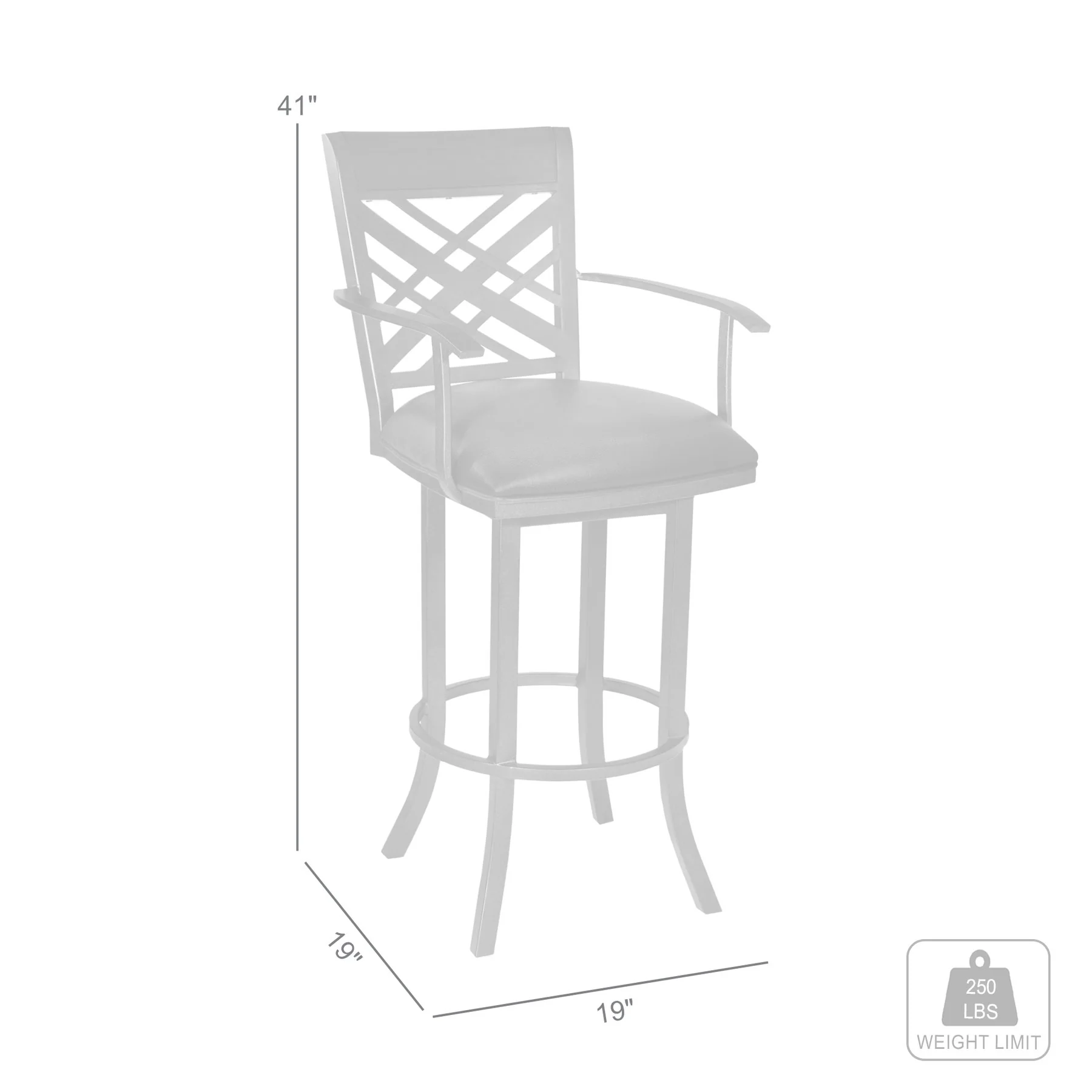 Tahiti 26" Arm Barstool in Auburn Bay finish with Brown Pu upholstery - Image 5