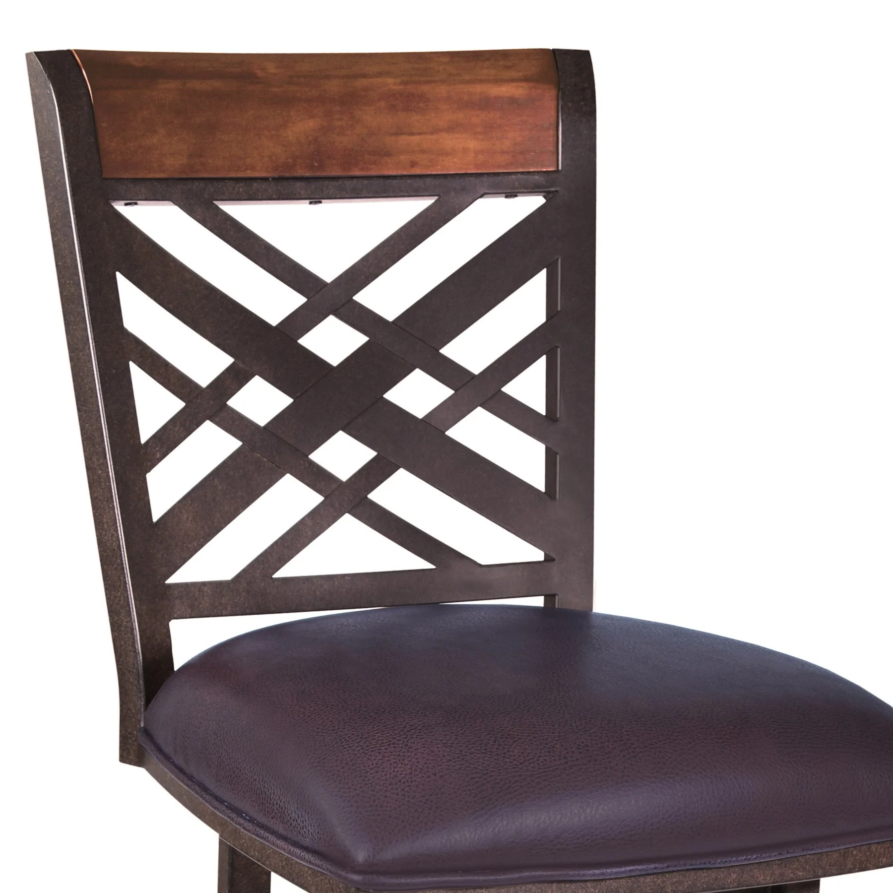 Tahiti 26" Barstool in Auburn Bay finish with Brown Pu upholstery - Image 3