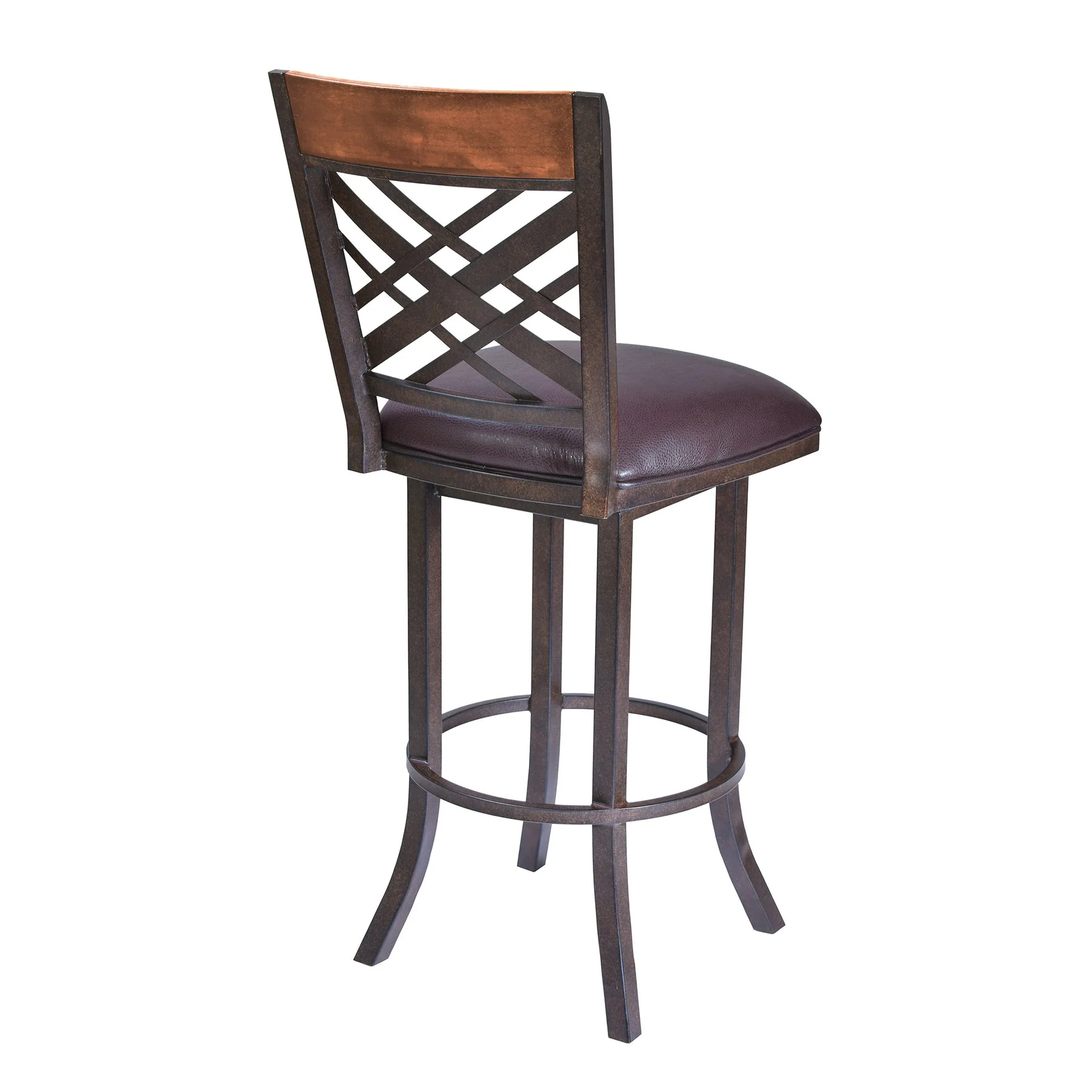 Tahiti 30" Barstool in Auburn Bay finish with Brown Pu upholstery - Image 2