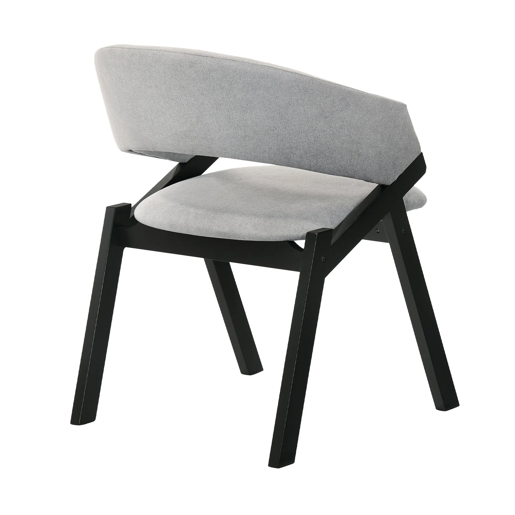 Talulah Gray Fabric and Black Veneer Dining Side Chairs - Set of 2 - Image 4