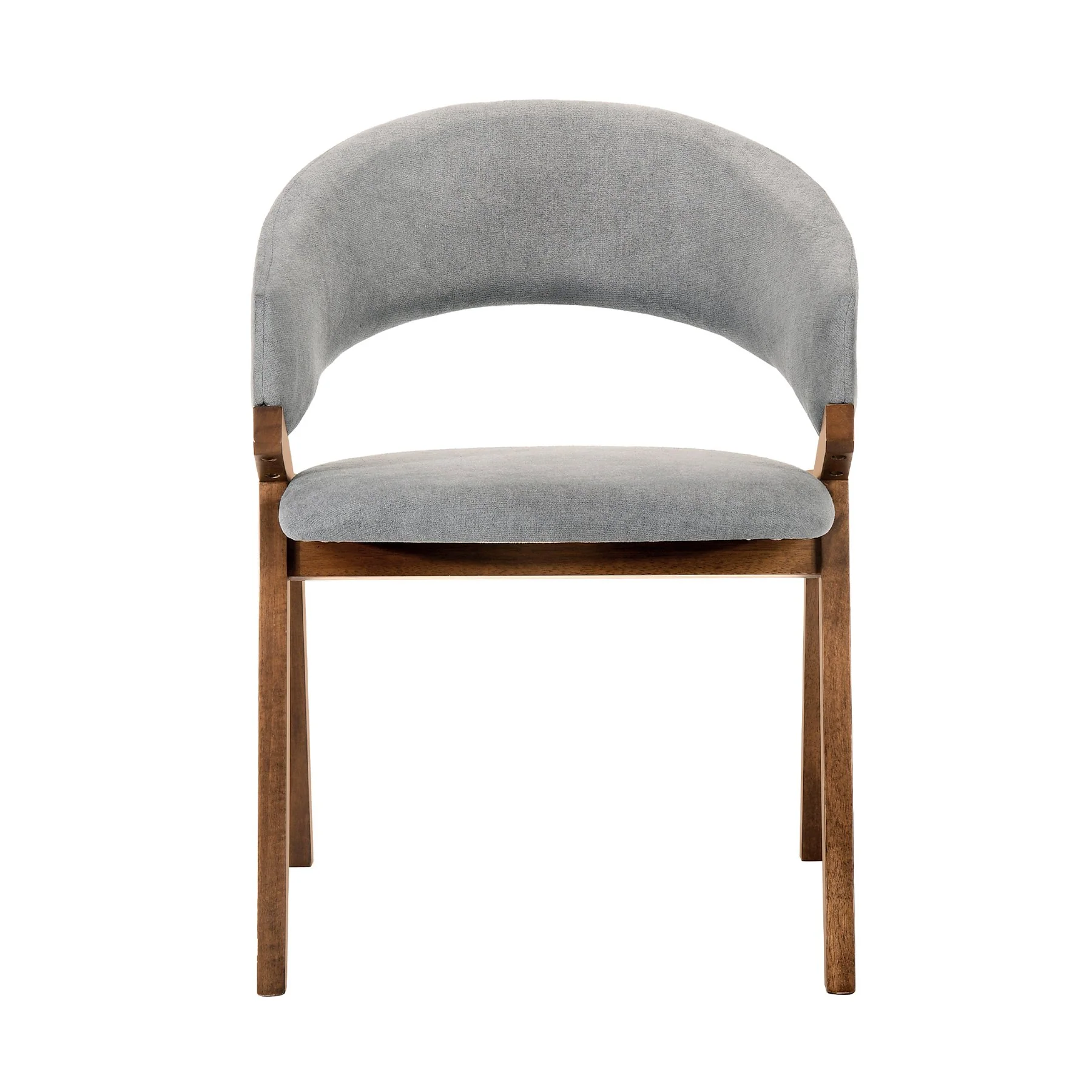 Talulah Gray Fabric and Walnut Veneer Dining Side Chairs - Set of 2 - Image 3