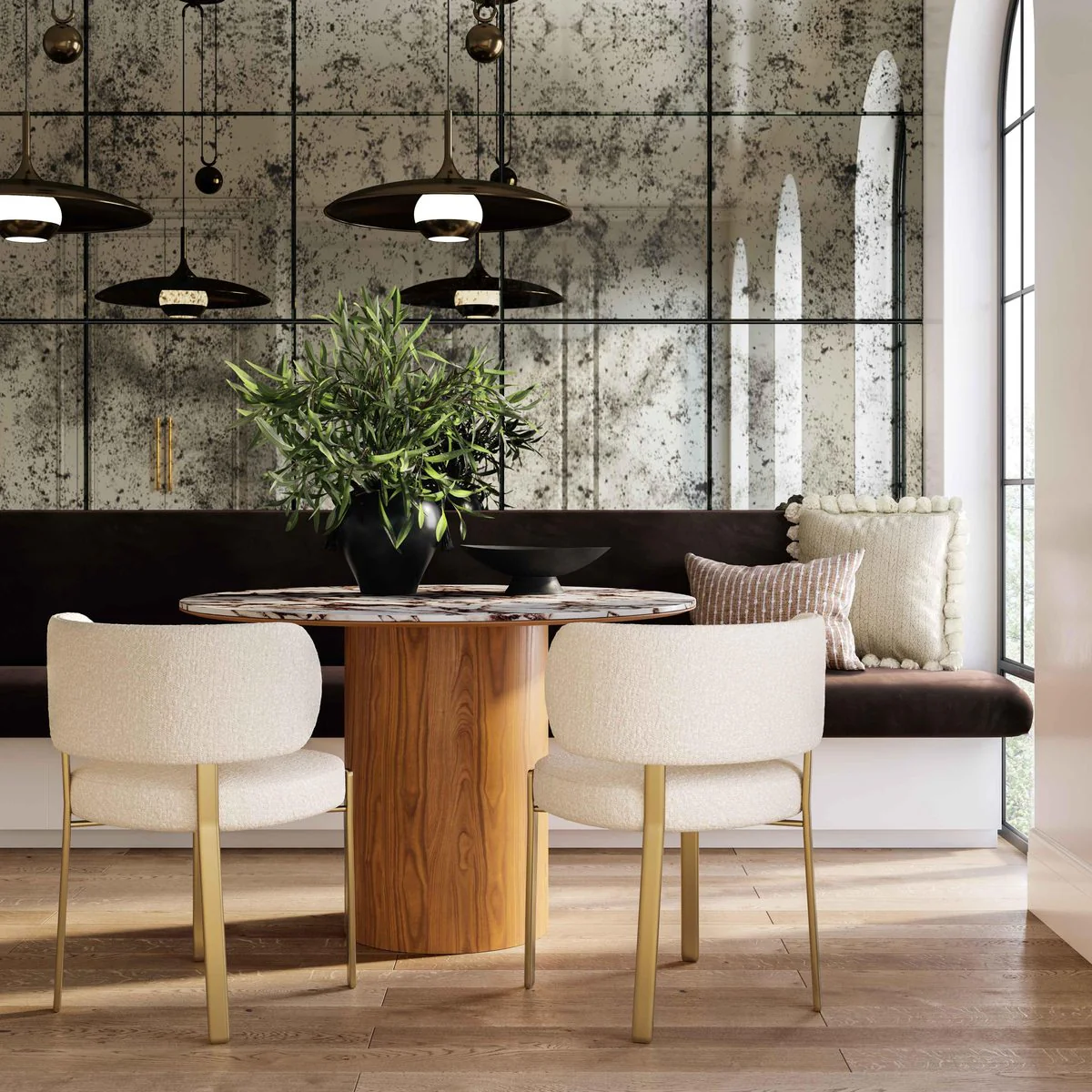 Tamara Marble Ceramic Round Dinette Table - Image 2