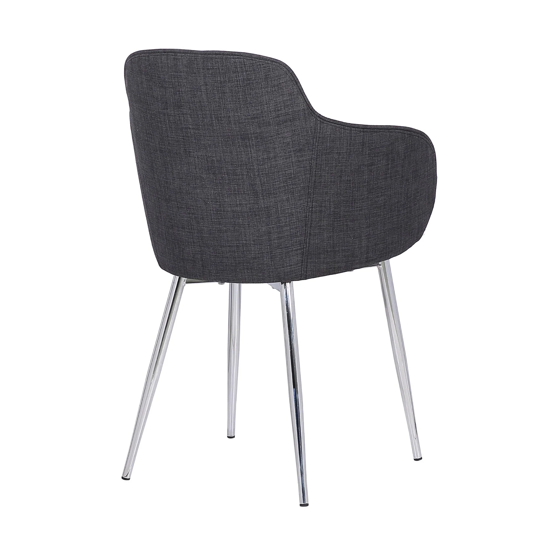 Tammy Contemporary Dining Chair in Chrome Brushed Finish and Charcoal Fabric - Image 4
