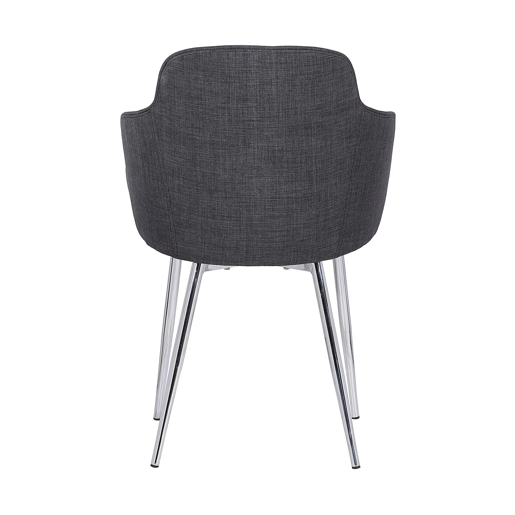 Tammy Contemporary Dining Chair in Chrome Brushed Finish and Charcoal Fabric - Image 5