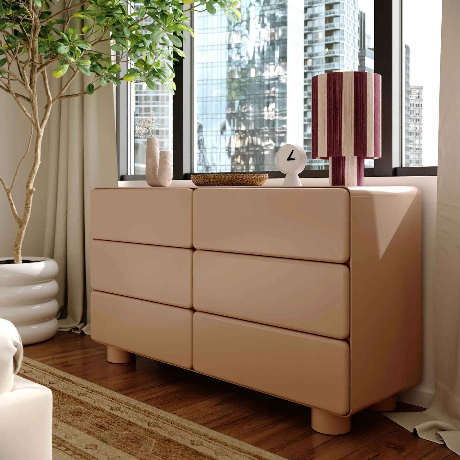 Tammy Taupe 6-Drawer Dresser - Image 2
