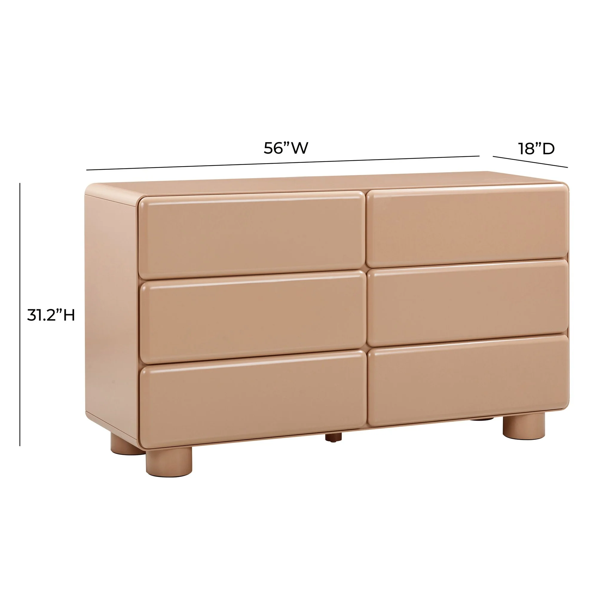 Tammy Taupe 6-Drawer Dresser - Image 6