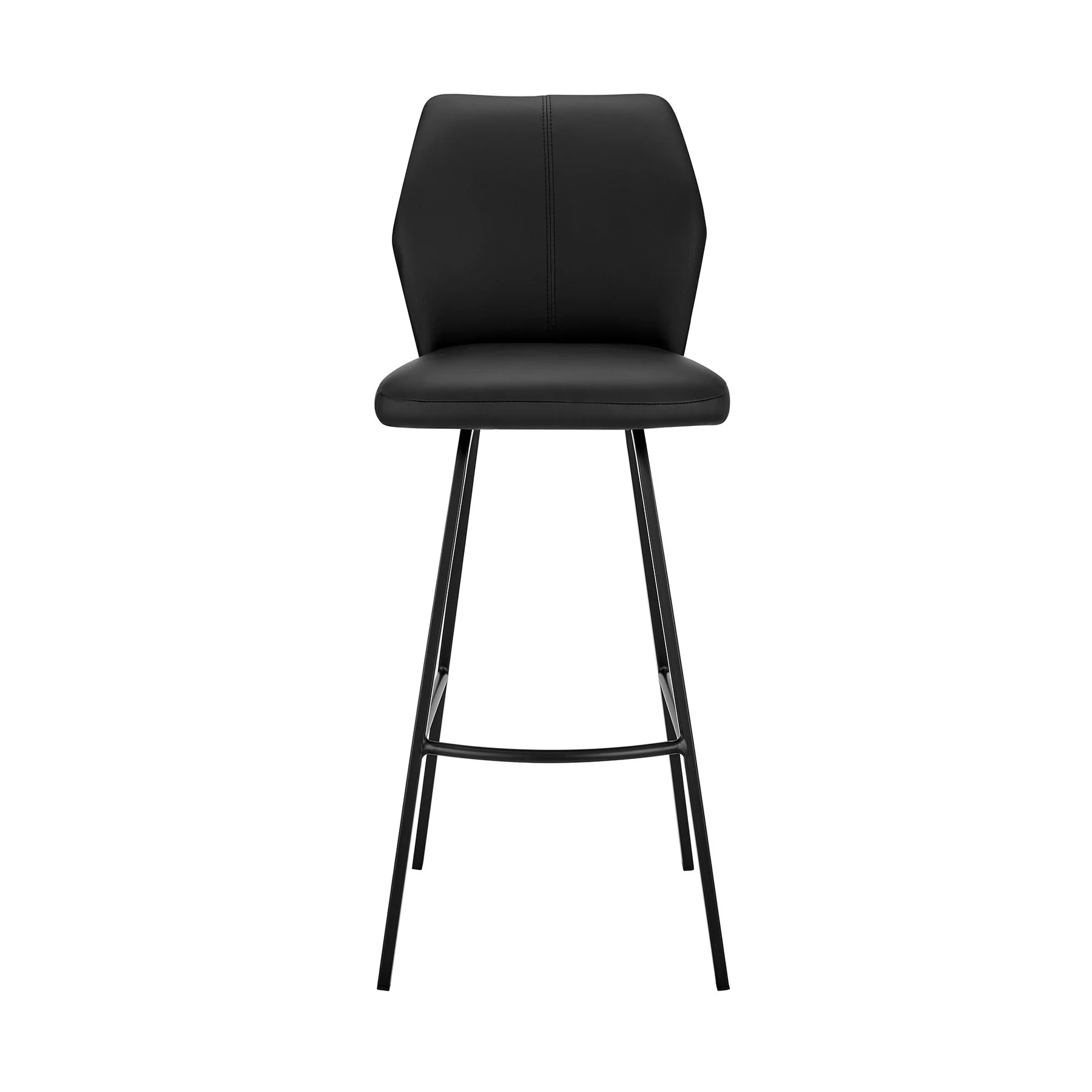 Tandy Black Faux Leather and Black Metal 30" Bar Stool - Image 2