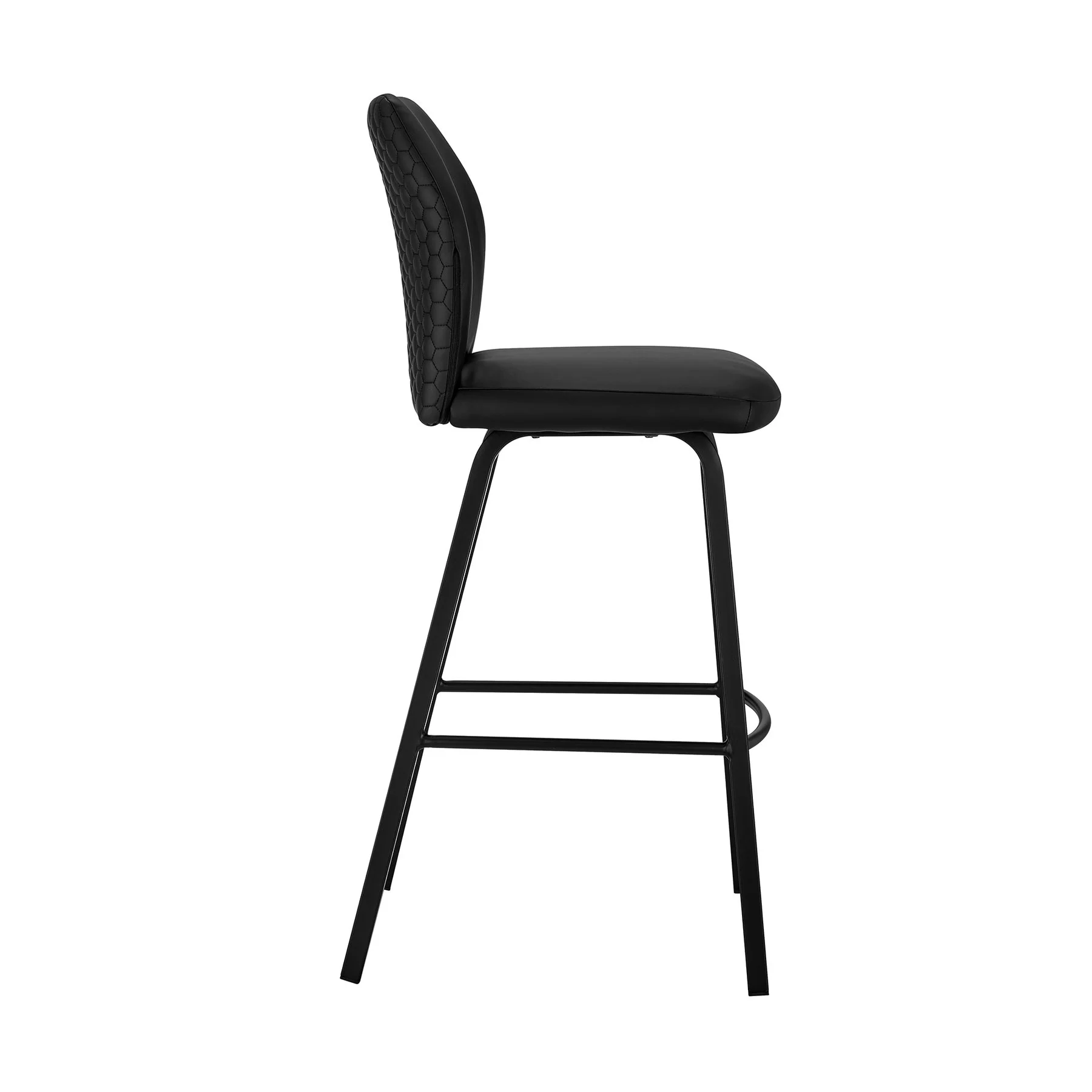 Tandy Black Faux Leather and Black Metal 30" Bar Stool - Image 3