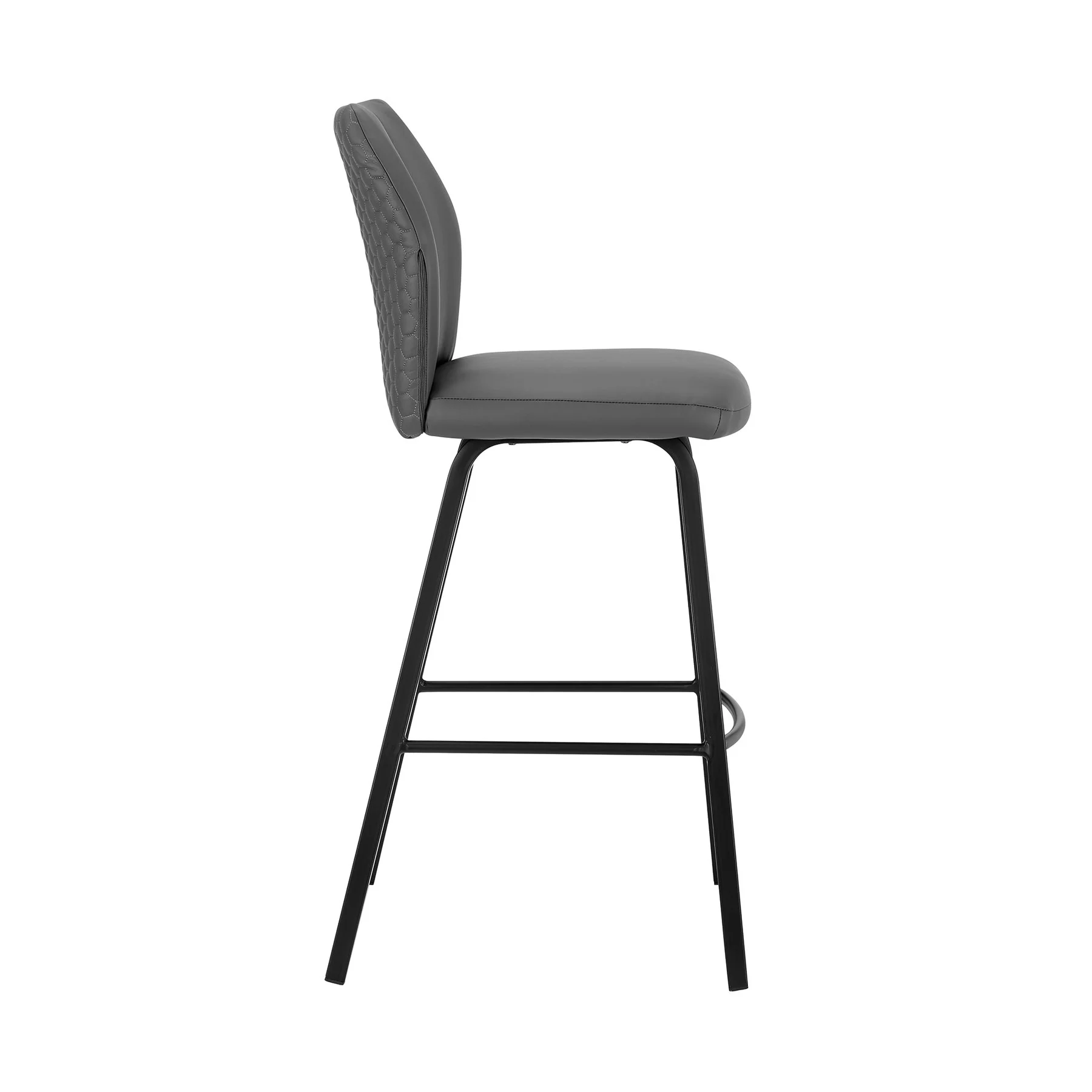 Tandy Gray Faux Leather and Black Metal 26" Counter Stool - Image 3