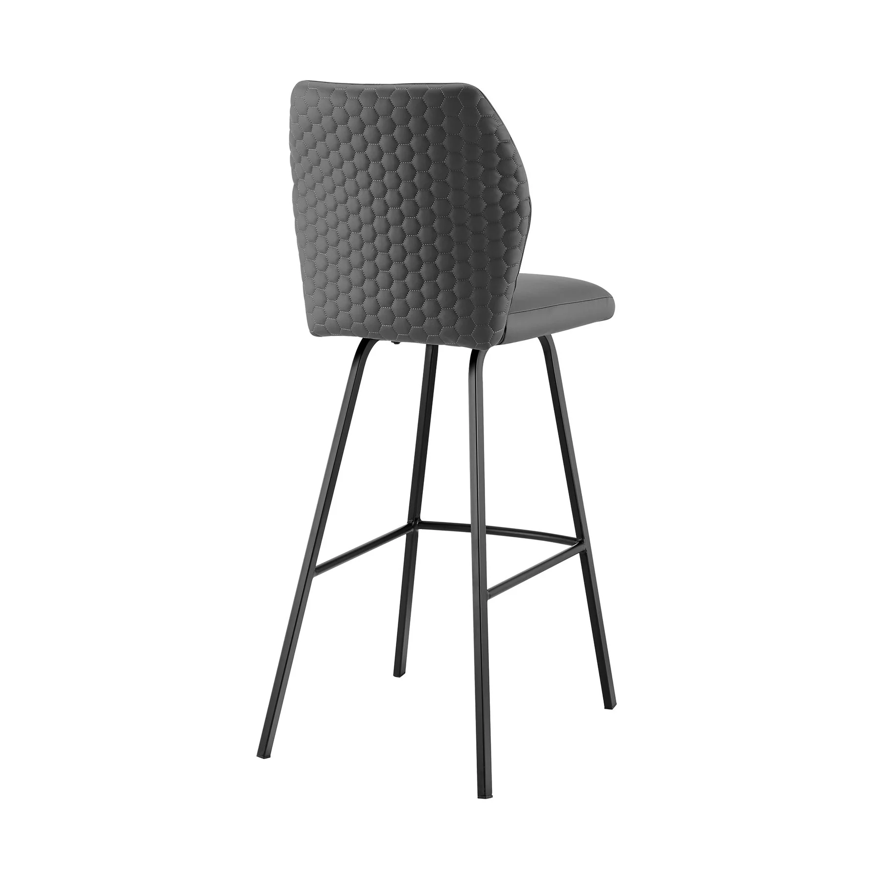 Tandy Gray Faux Leather and Black Metal 26" Counter Stool - Image 4