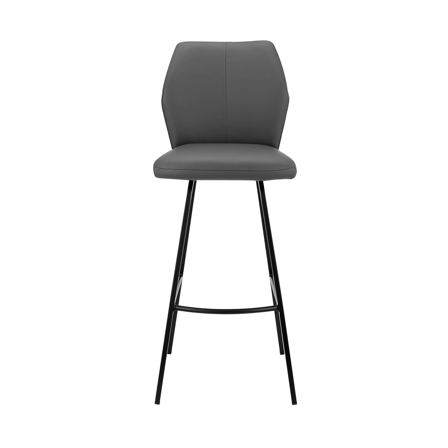 Tandy Gray Faux Leather and Black Metal 30" Bar Stool - Image 2