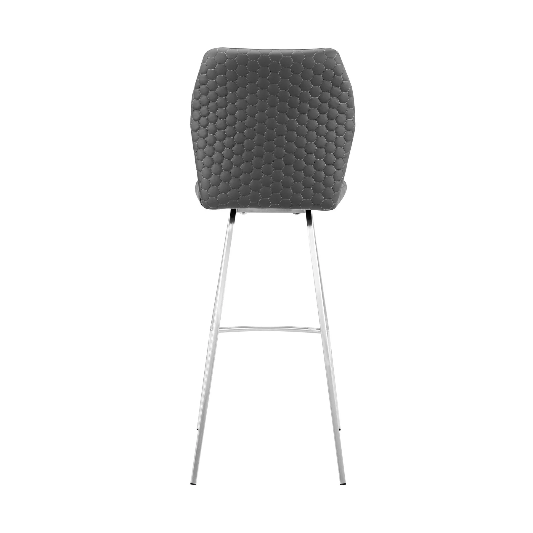 Tandy Gray Faux Leather and Brushed Stainless Steel 30" Bar Stool - Image 5