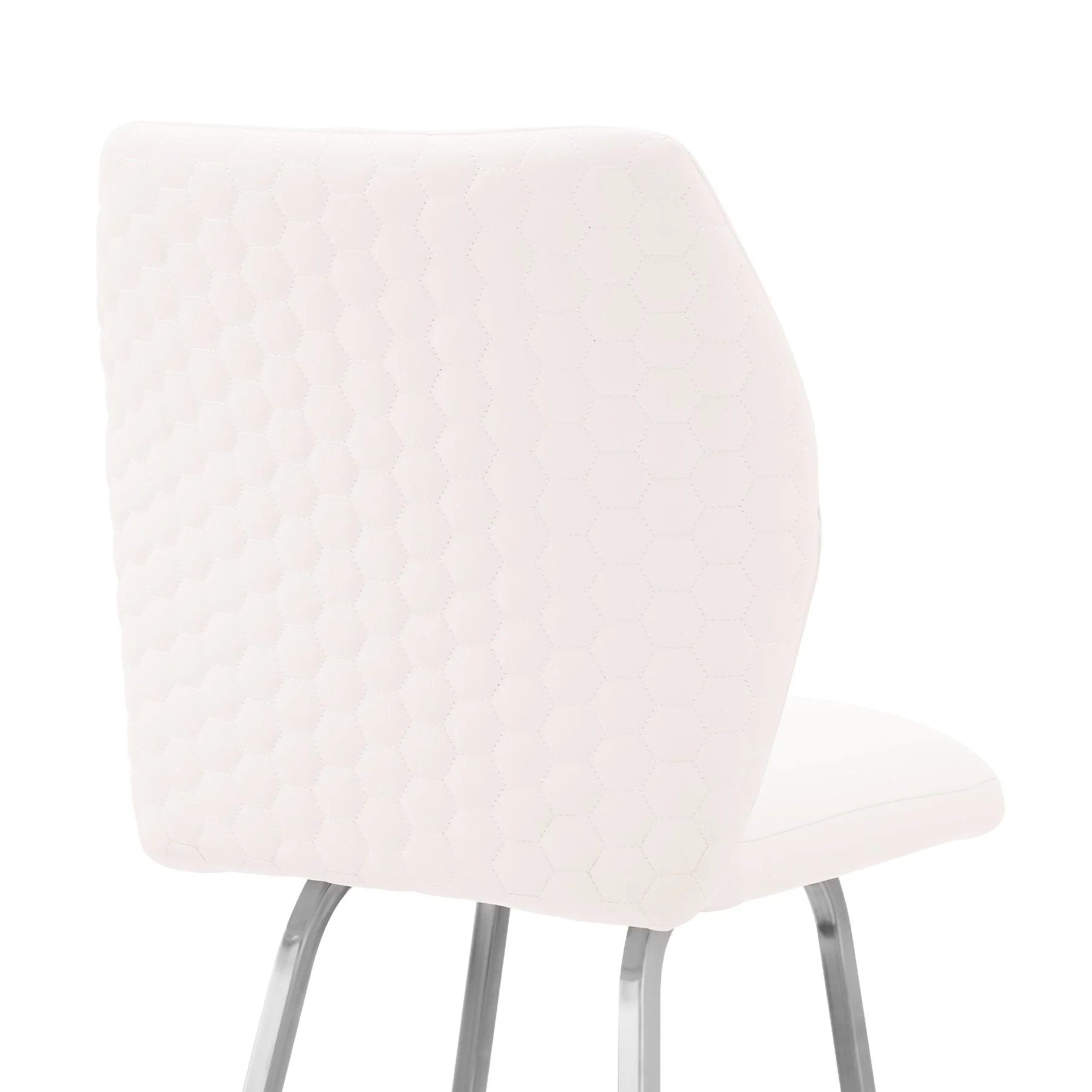 Tandy White Faux Leather and Brushed Stainless Steel 30" Bar Stool - Image 7