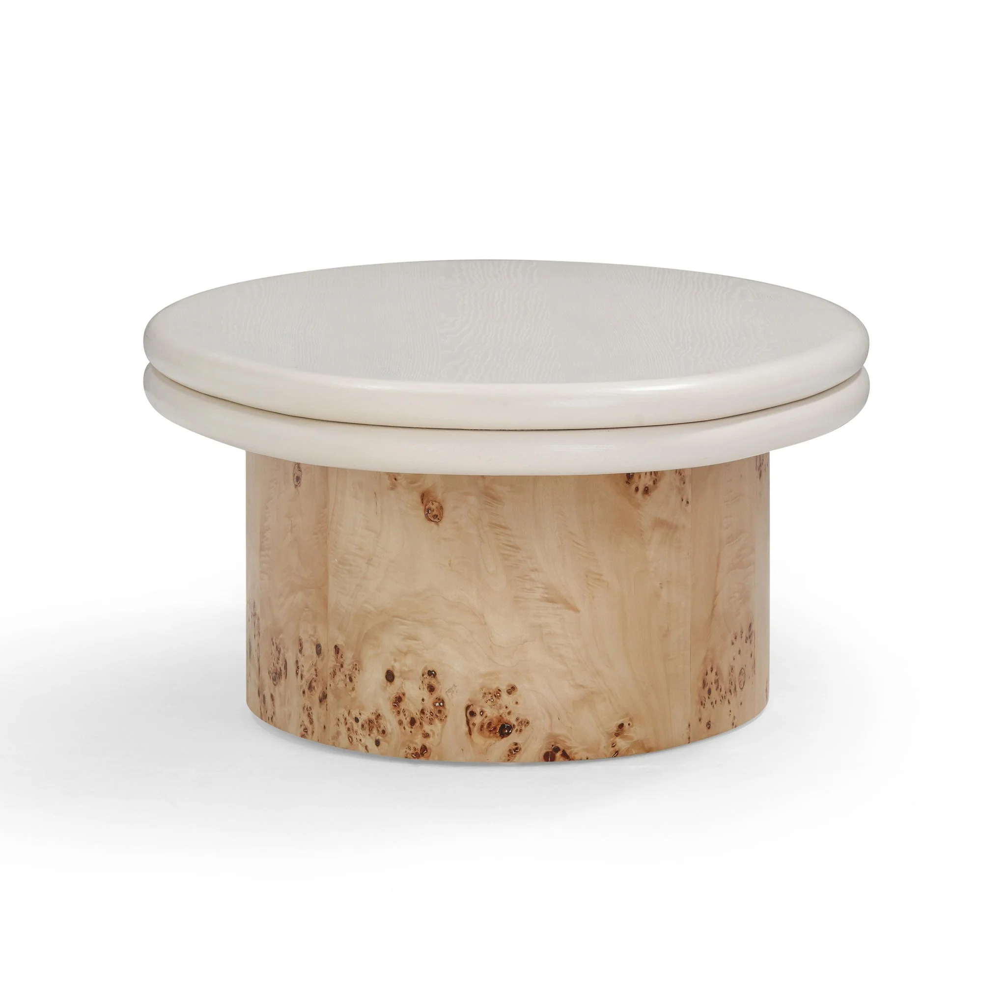 Tanner Natural Burl and Cream Ash Coffee Table - Image 4