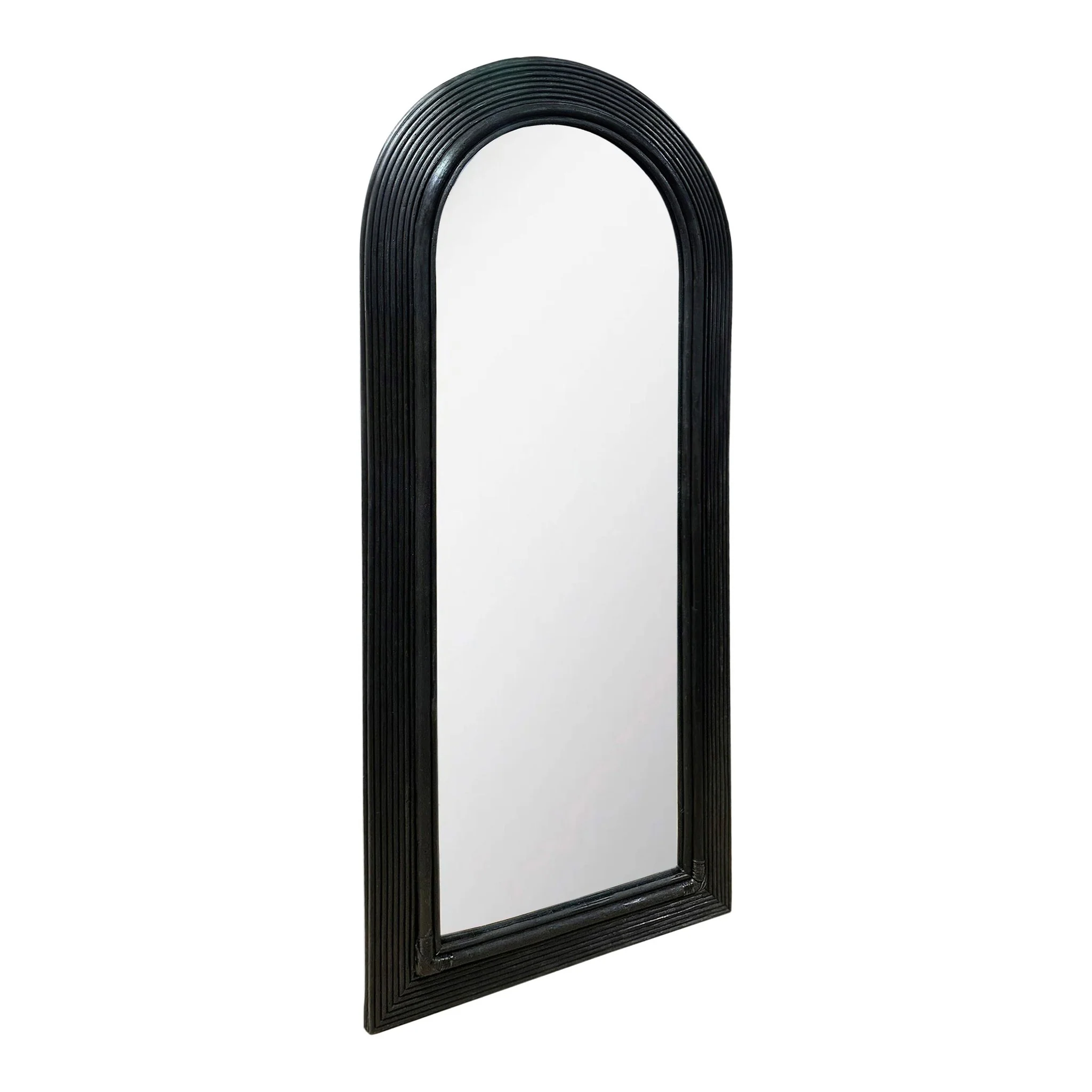Tanya Black Rattan 70 inch Floor Mirror - Image 3