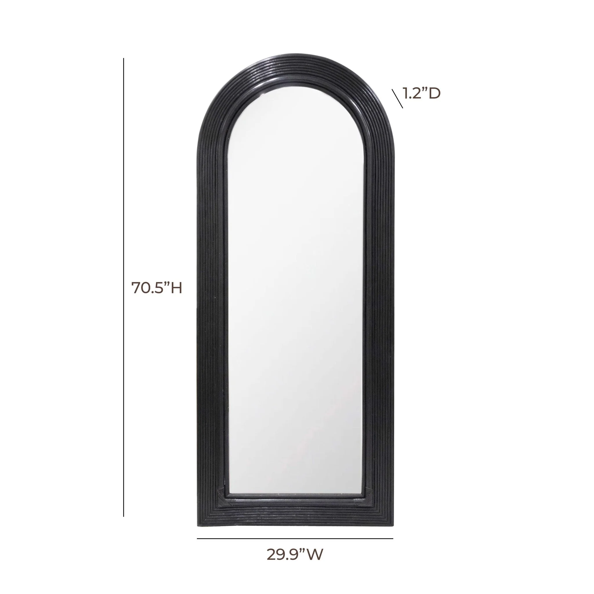 Tanya Black Rattan 70 inch Floor Mirror - Image 5