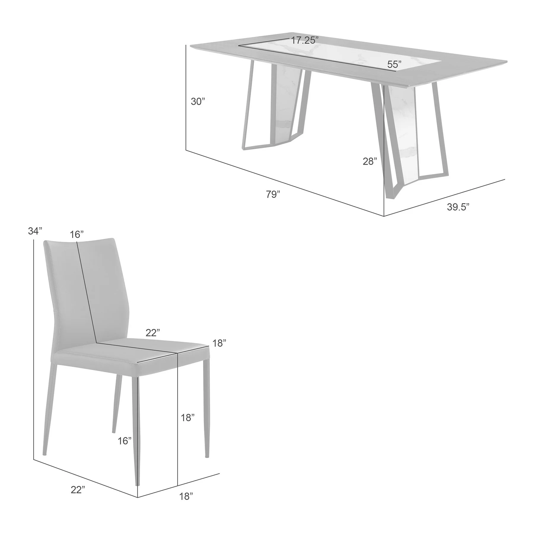 Tanya Contemporary 7-Piece Dining Set with Sintered Stone and Walnut-Finished Tabletop - Image 8