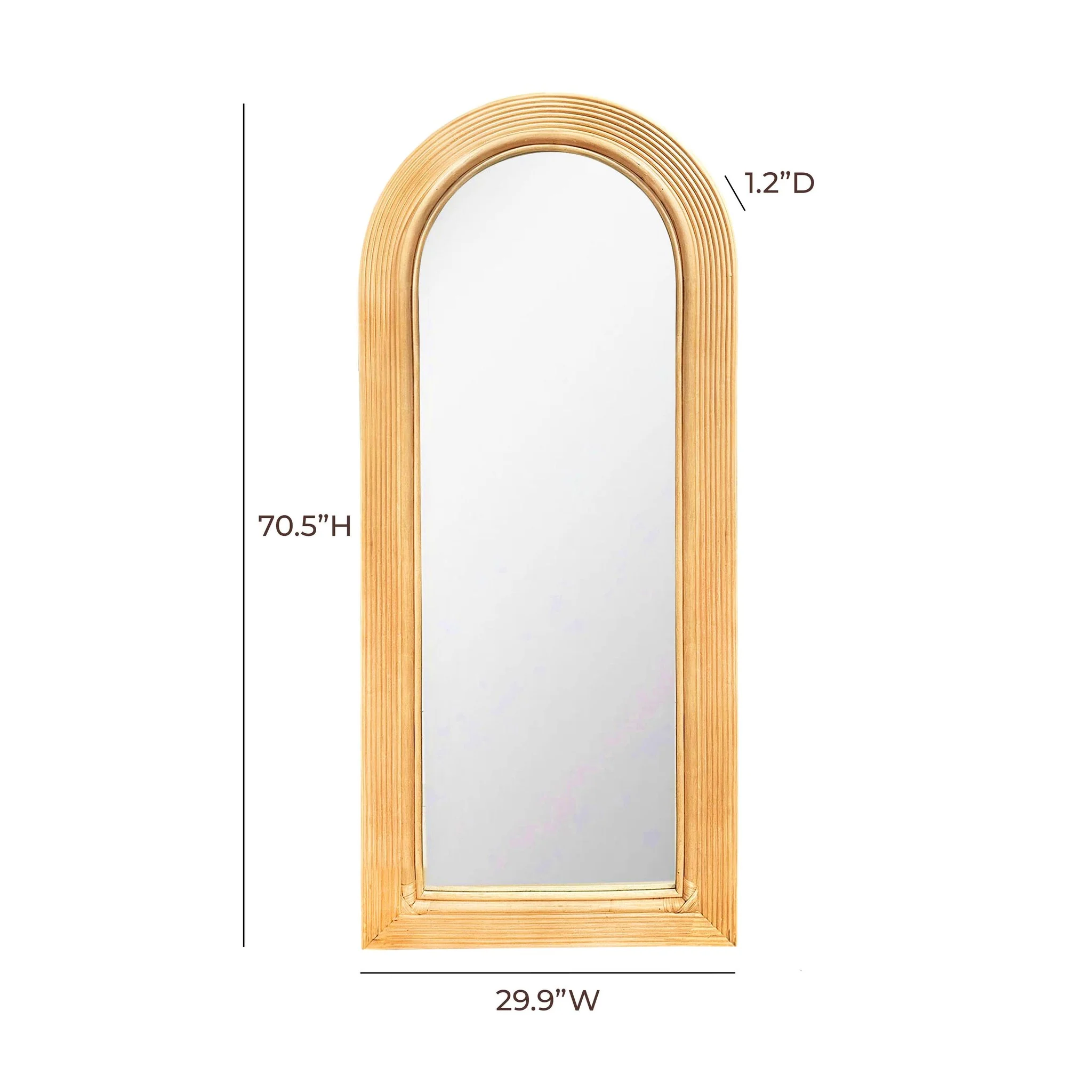 Tanya Natural Rattan 70 inch Floor Mirror - Image 5