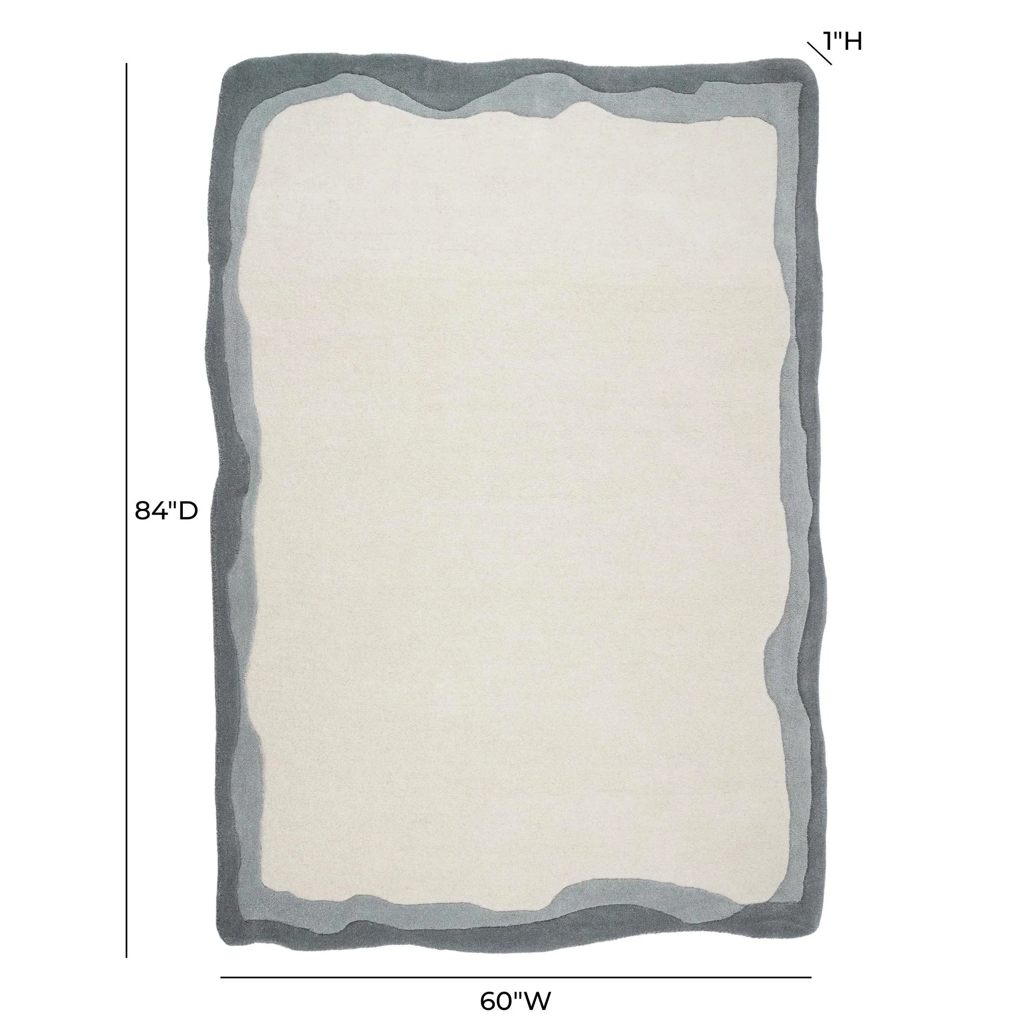 Tarba Grey 5'x7' Rectangular Floor Rug - Image 6