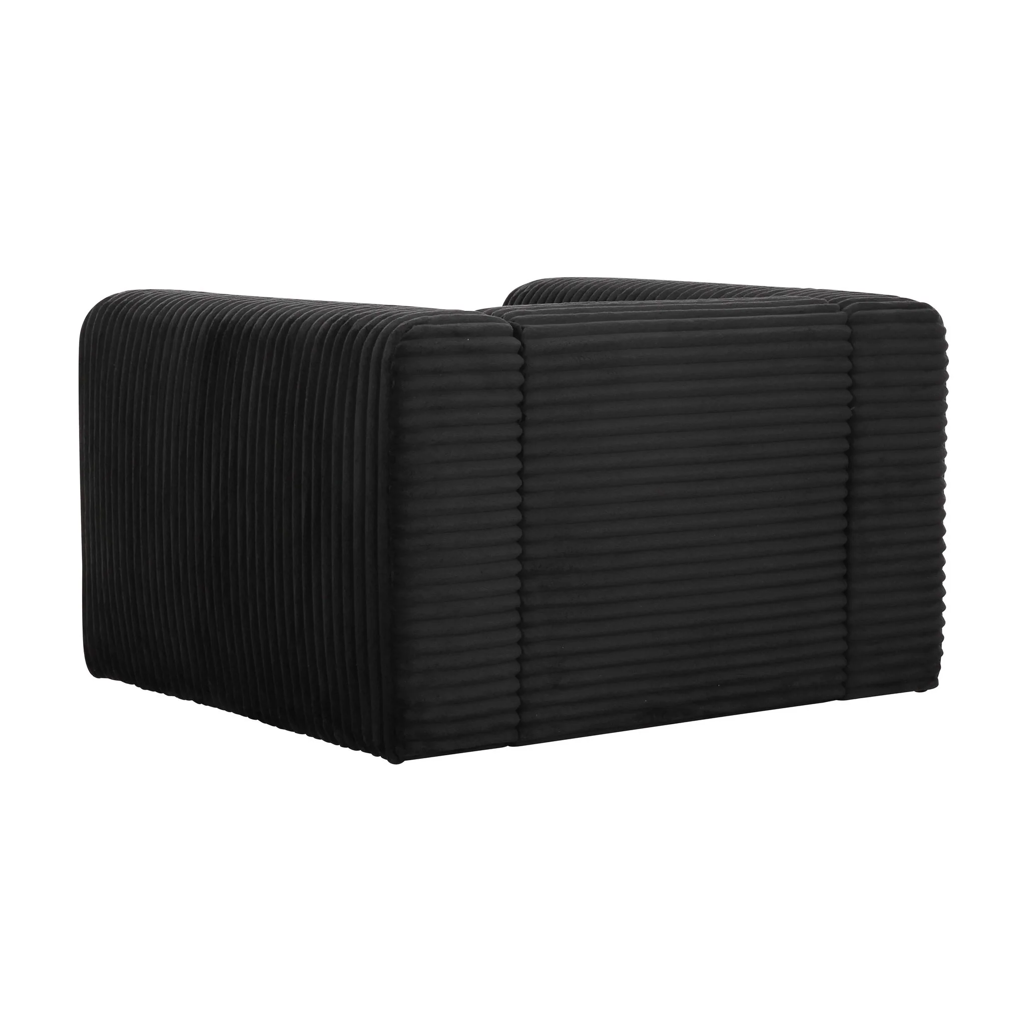 Tarra Fluffy Oversized Black Corduroy Armchair - Image 4