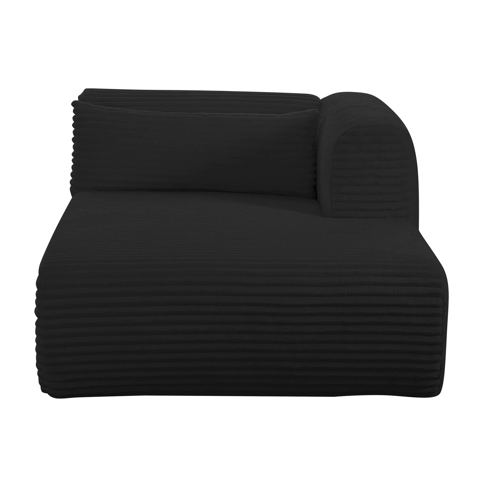 Tarra Fluffy Oversized Black Corduroy Modular RAF Chaise - Image 6