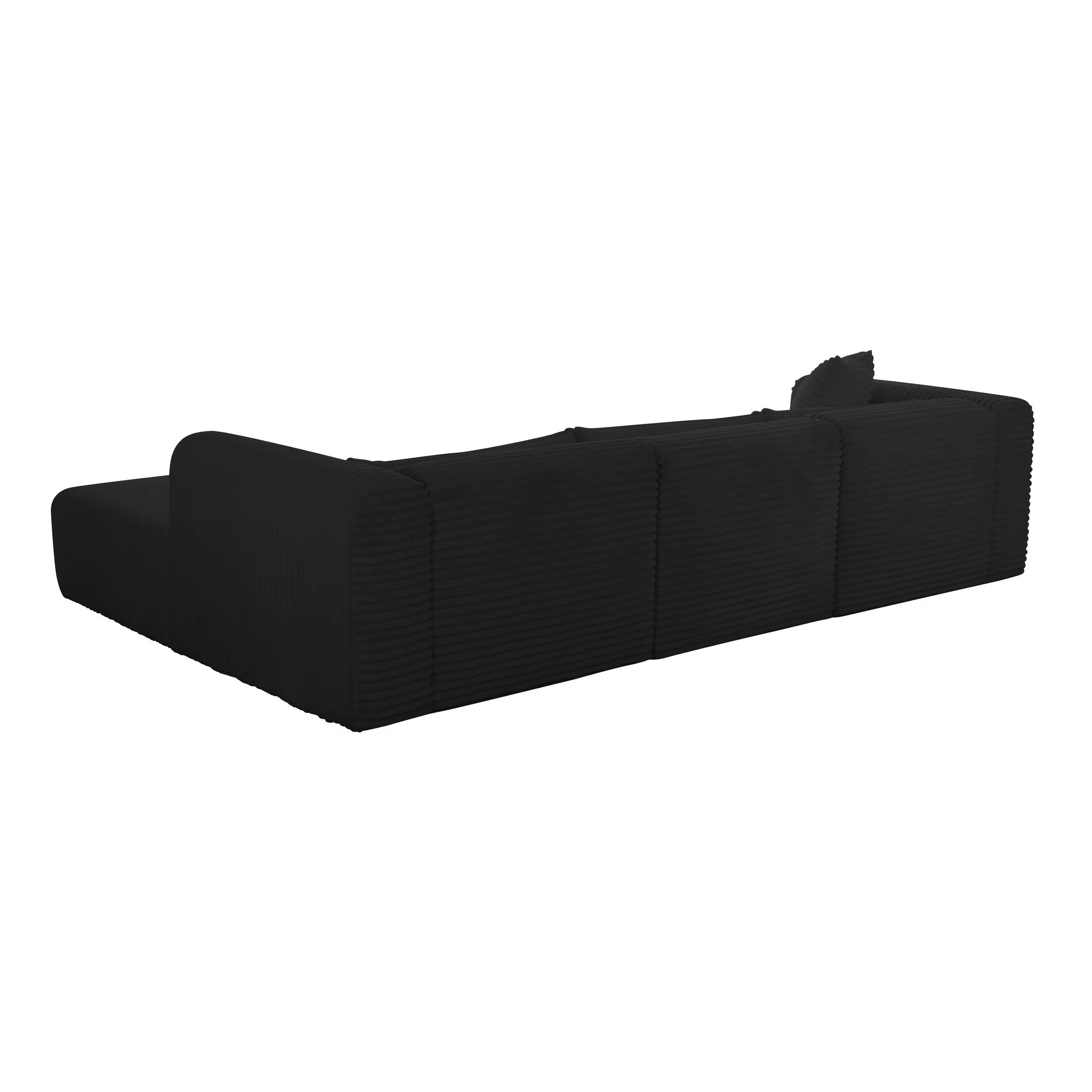 Tarra Fluffy Oversized Black Corduroy Modular RAF Chaise - Image 9