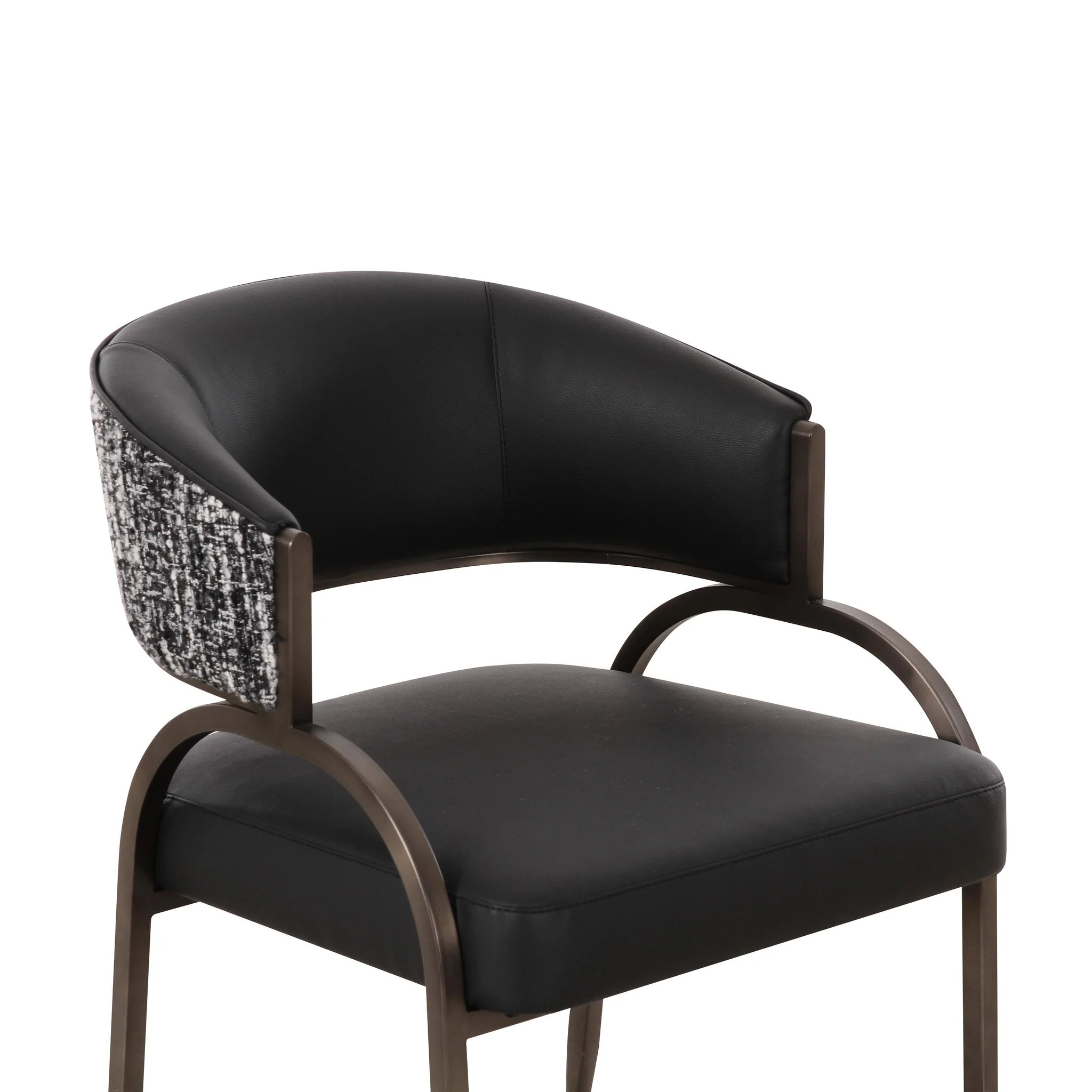 Tatum Black Vegan Leather 2-Tone Dining Chair - Image 5