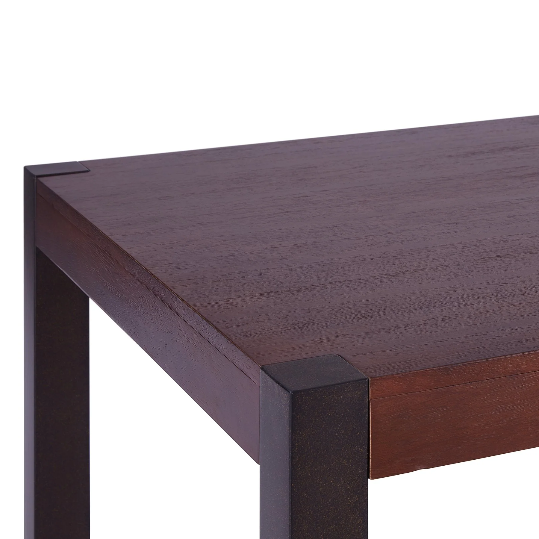 Tatum Contemporary Dining Table in Auburn Bay Finish and Sedona Wood Top - Image 3