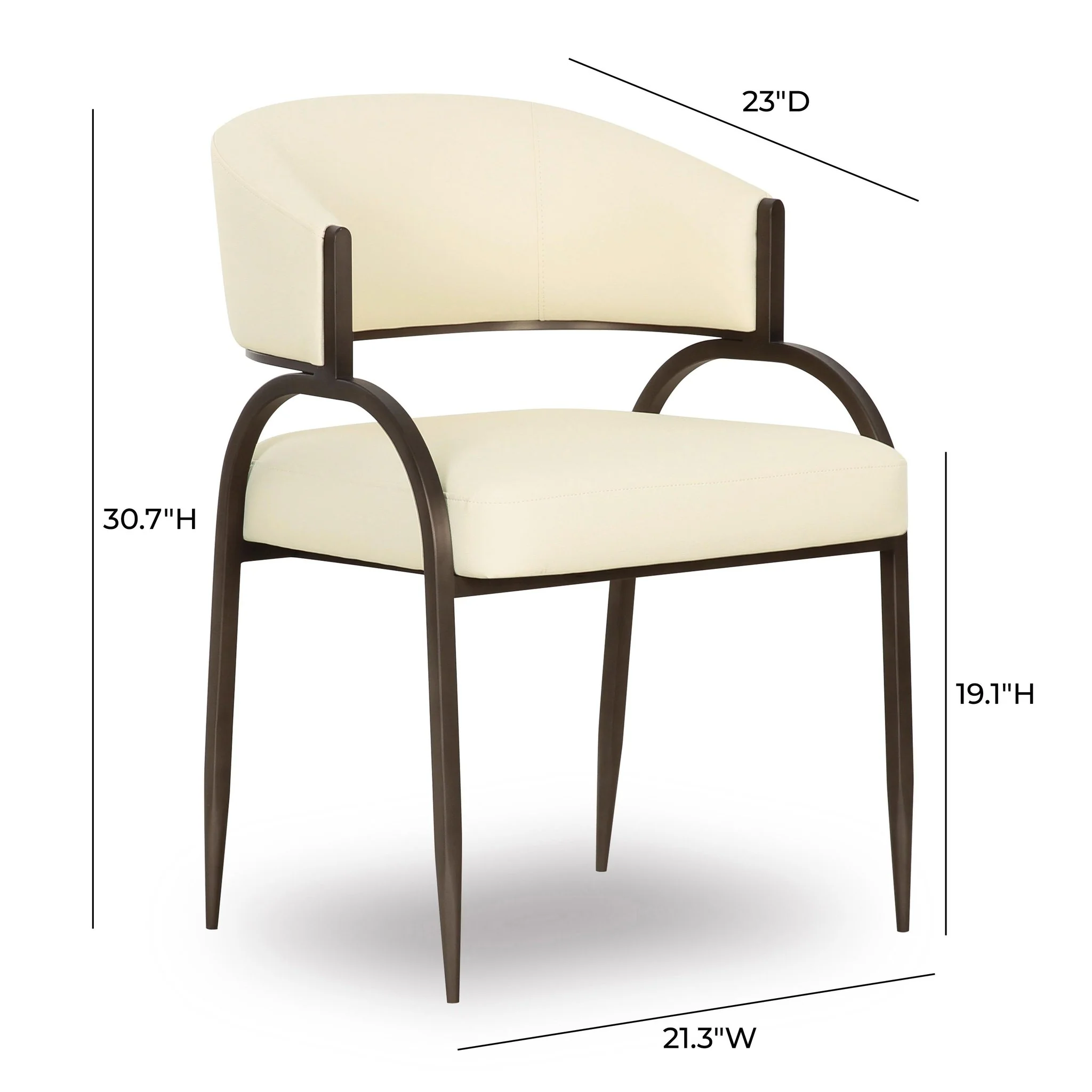 Tatum Cream Performance Vegan Leather Dining Chair - Image 6