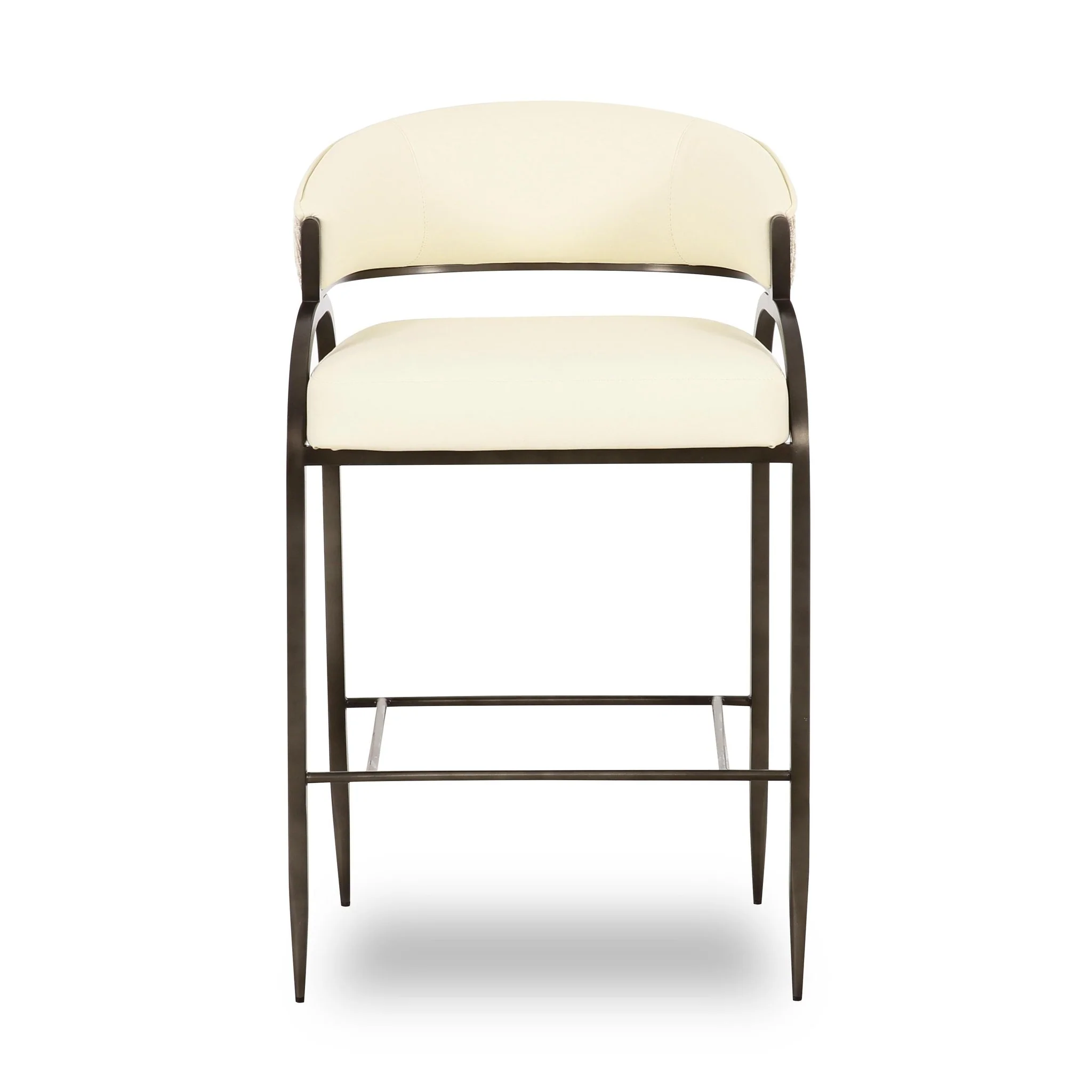 Tatum Cream Vegan Leather 2-Tone Counter Stool - Image 3