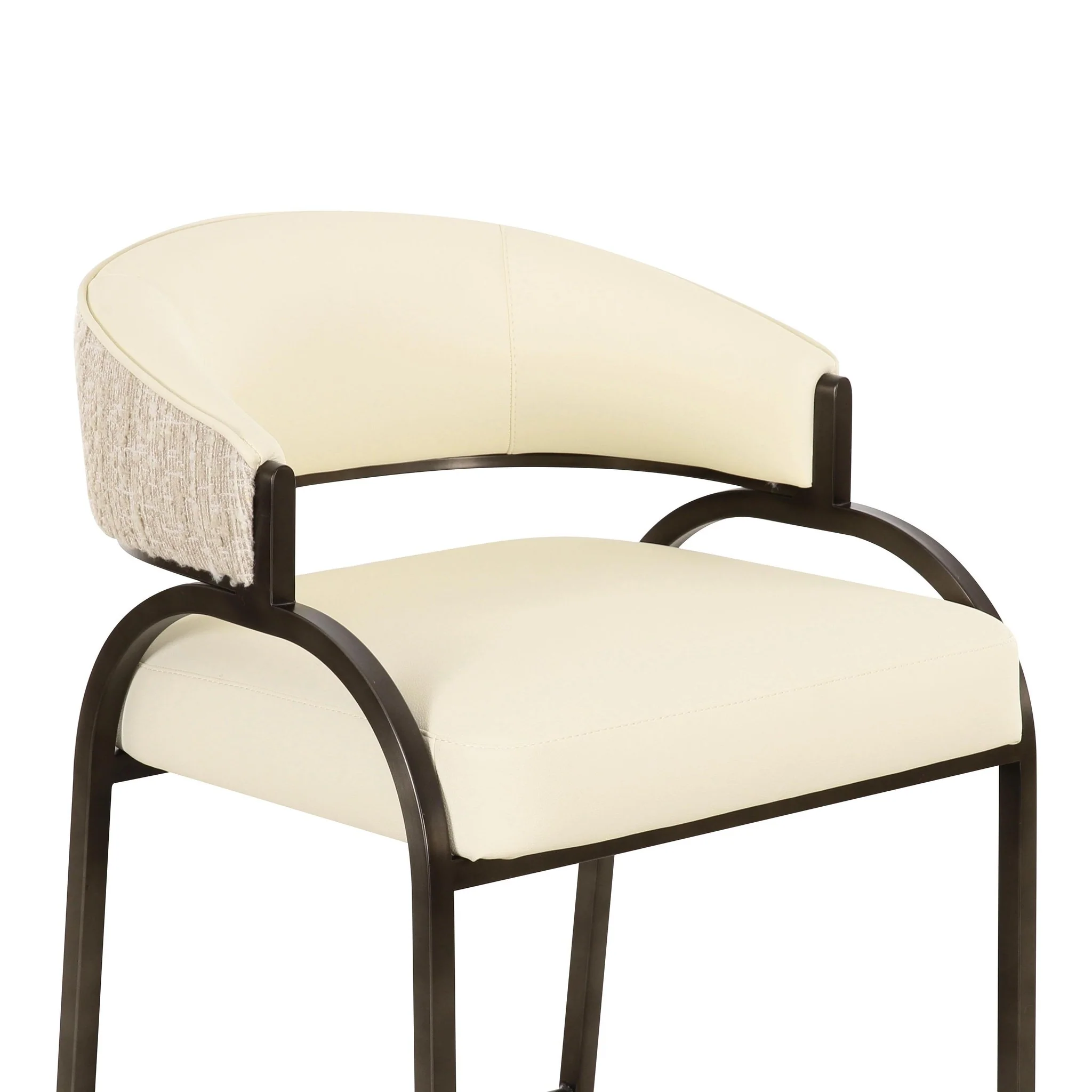 Tatum Cream Vegan Leather 2-Tone Counter Stool - Image 5