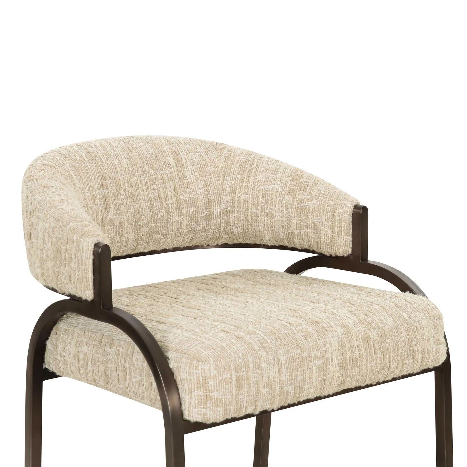 Tatum Taupe Textured Performance Boucle Counter Stool - Image 5