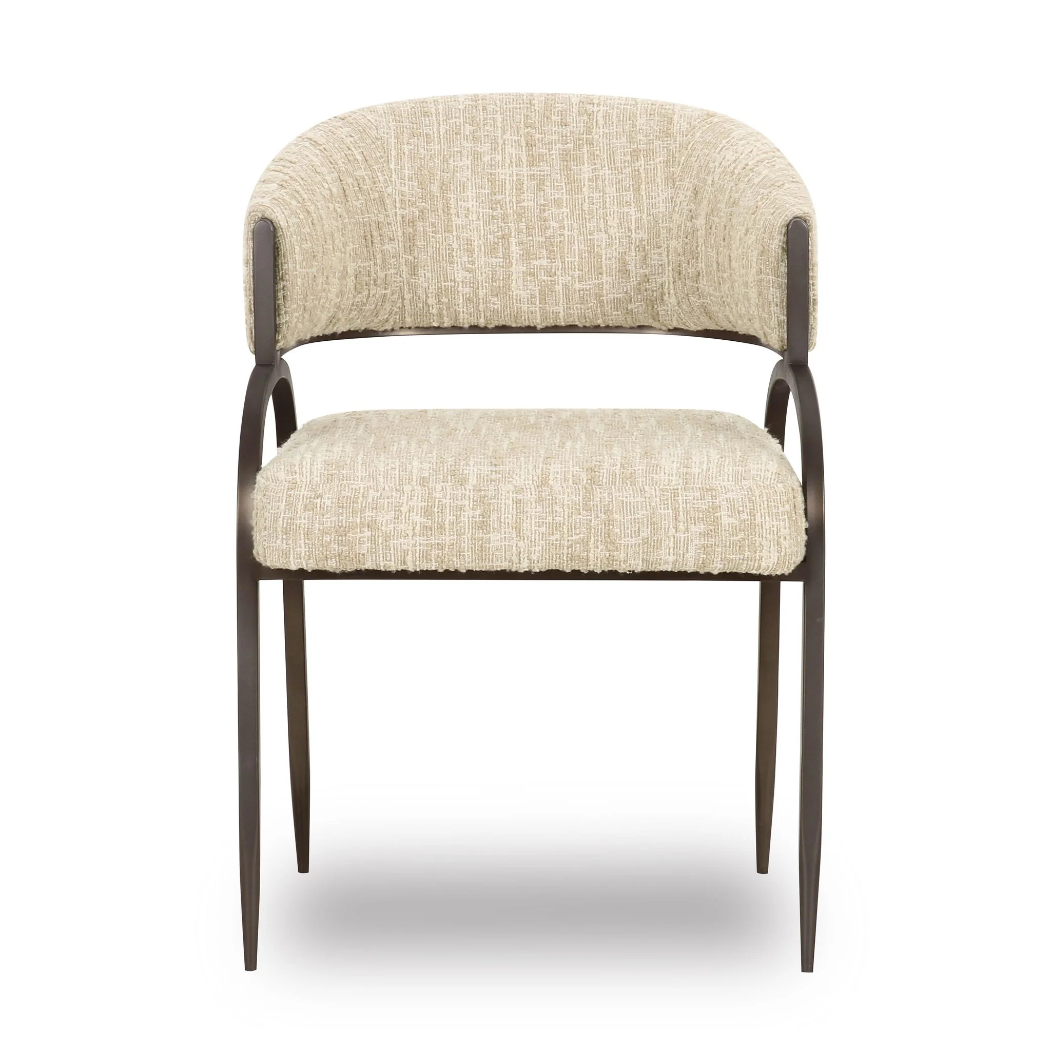 Tatum Taupe Textured Performance Boucle Dining Chair - Image 3