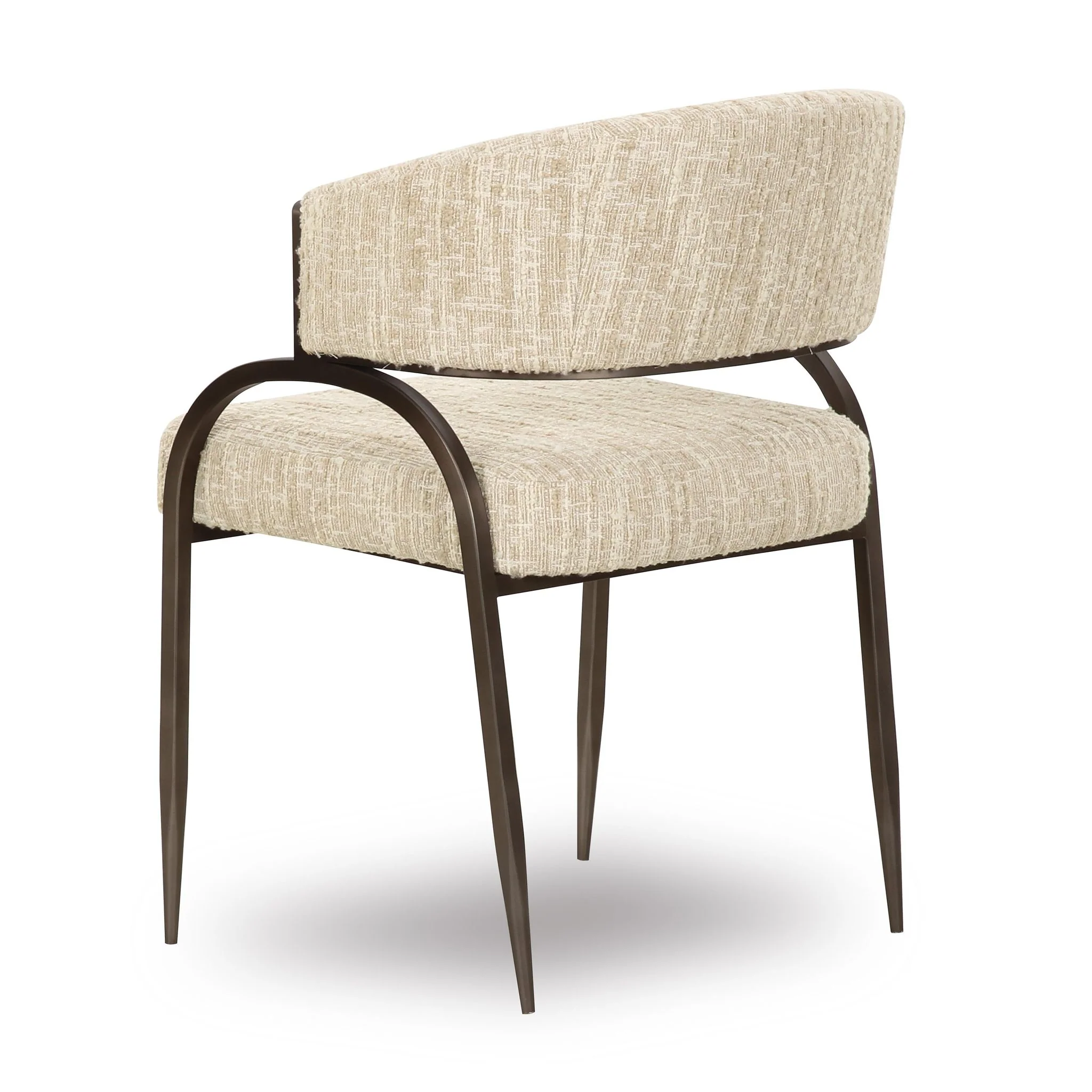 Tatum Taupe Textured Performance Boucle Dining Chair - Image 4