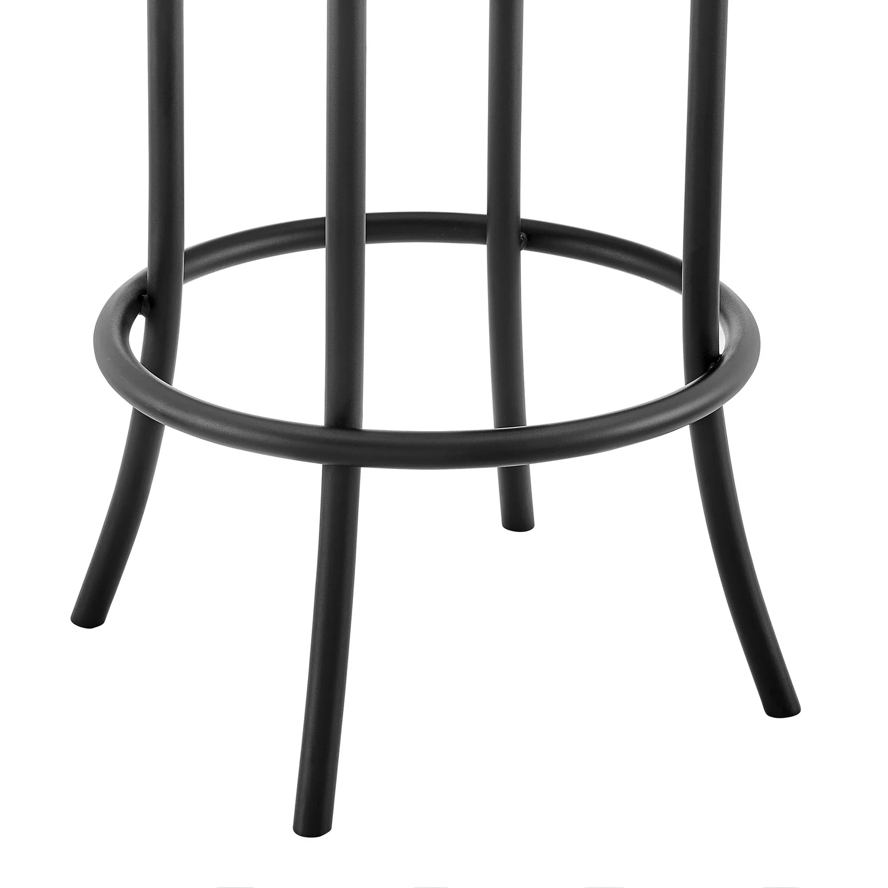 Tatyana Swivel Counter or Bar Stool in Black Finish with Gray Faux Leather - Image 8
