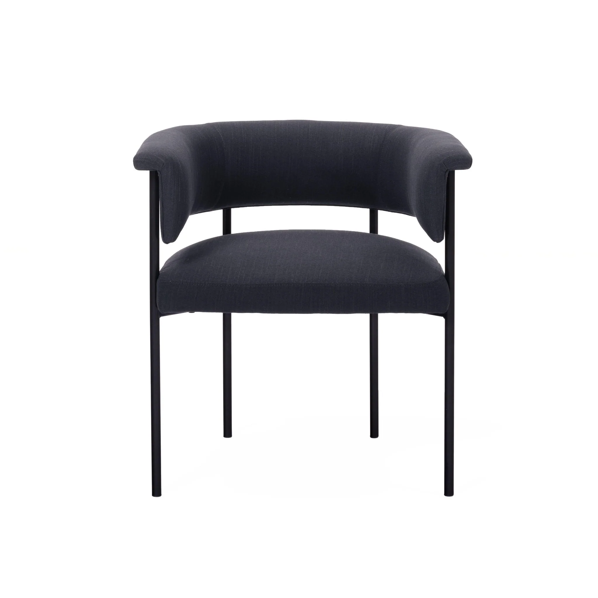 Taylor Black Performance Linen Dining Chair - Image 3
