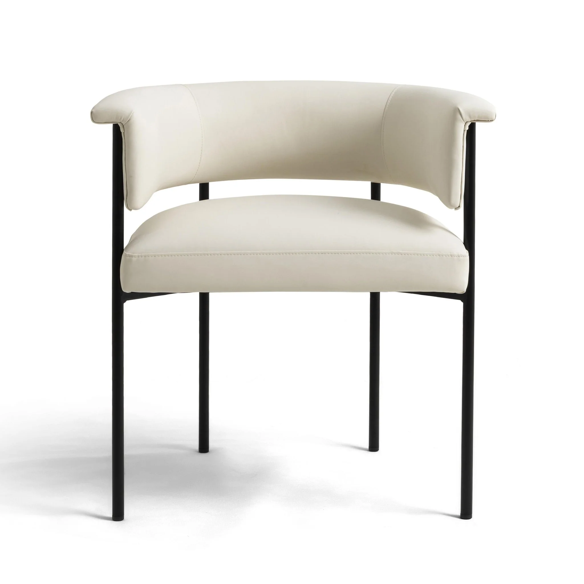 Taylor Cream Vegan Leather Dining Chair - Image 3