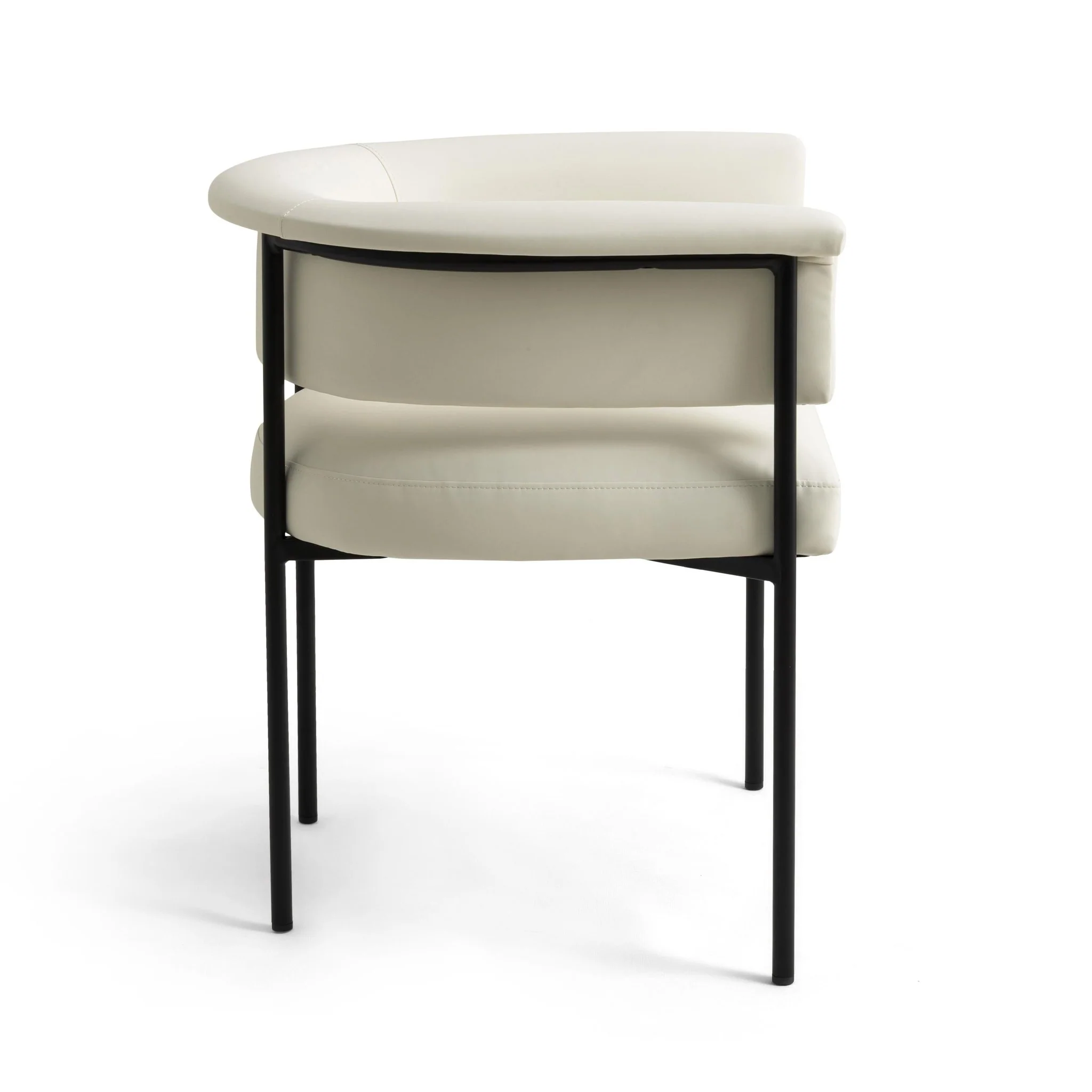 Taylor Cream Vegan Leather Dining Chair - Image 4