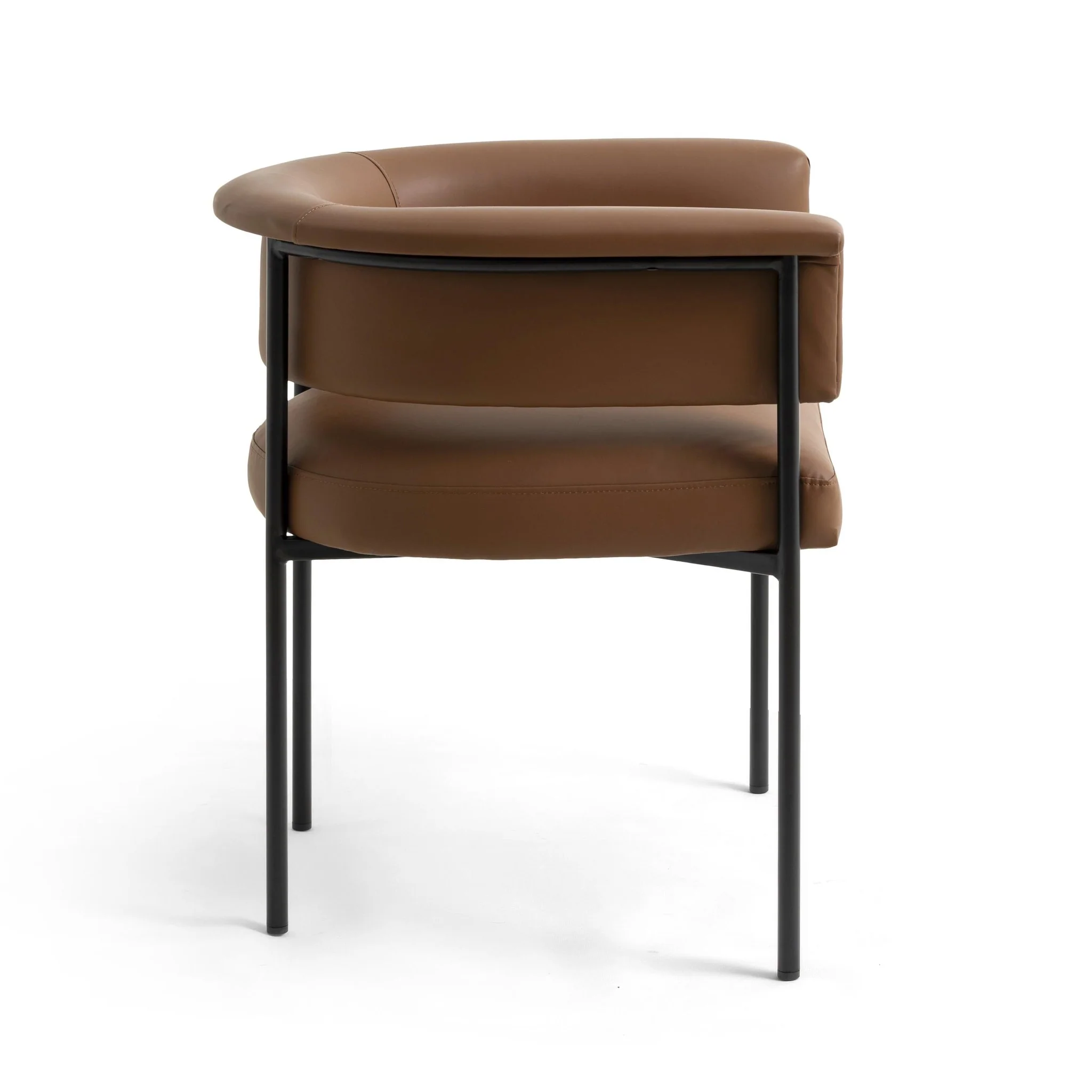 Taylor Saddle Brown Vegan Leather Dining Chair - Image 4