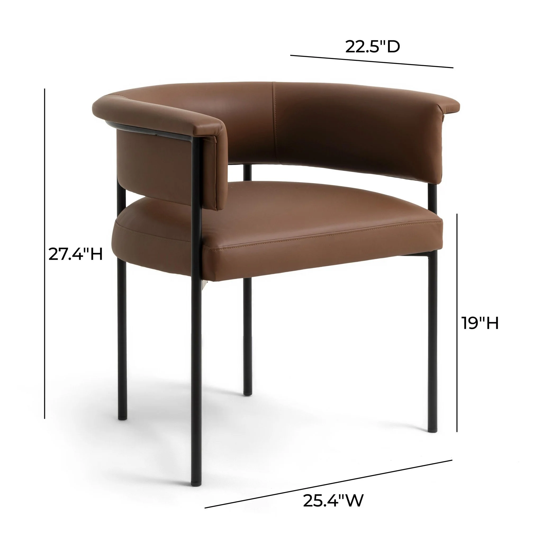 Taylor Saddle Brown Vegan Leather Dining Chair - Image 7