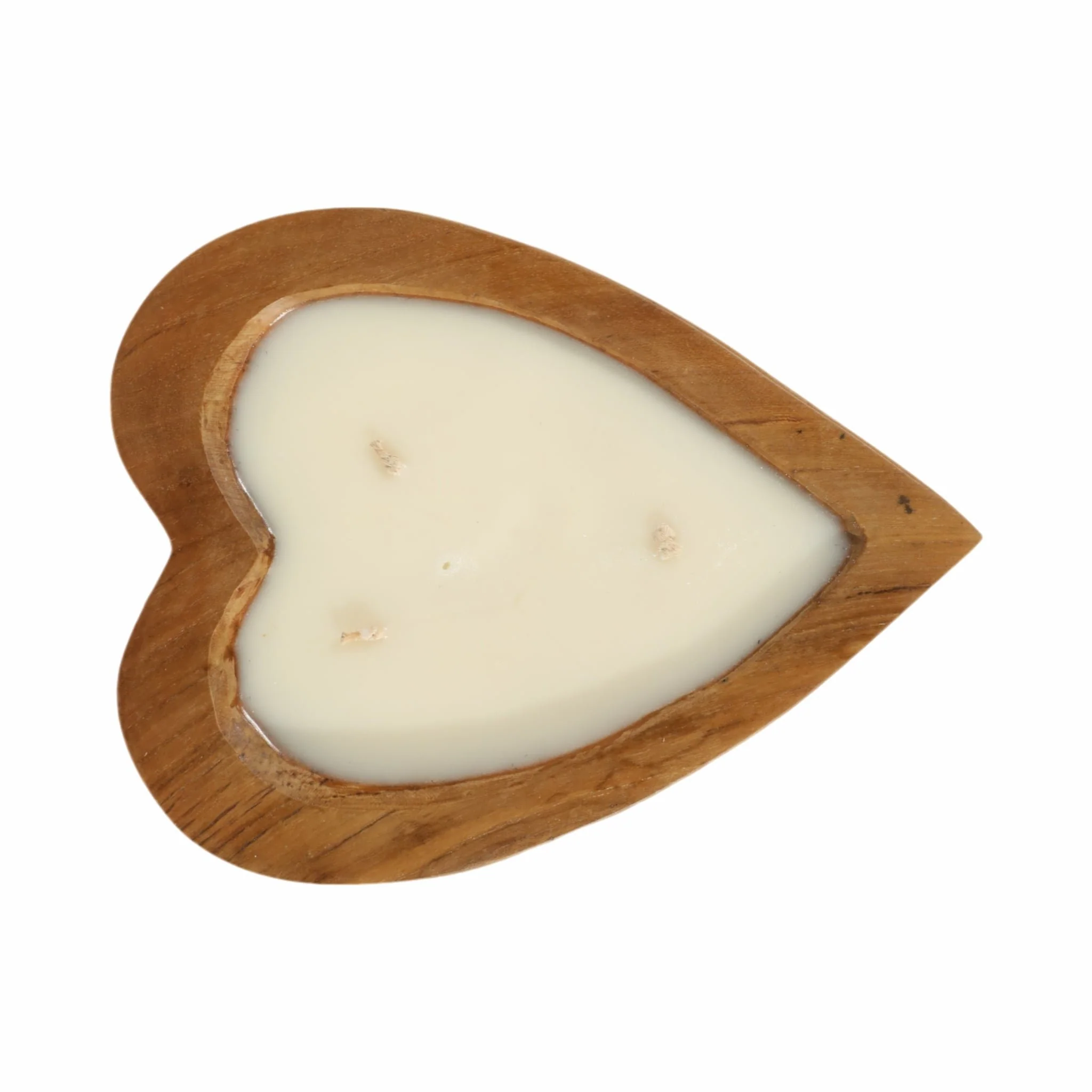 Teak, 12" Heart Bowl Candle, Natural - Image 6