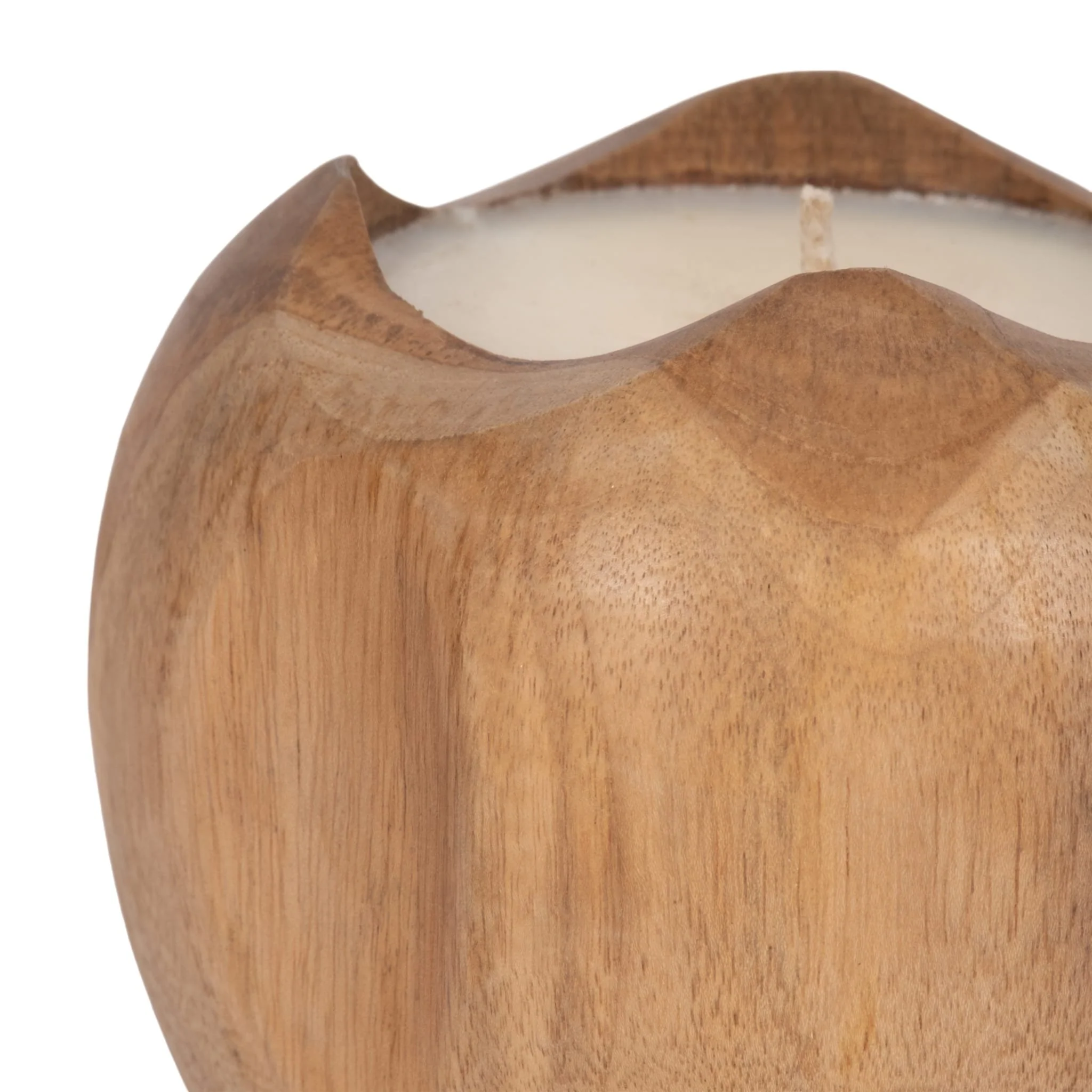 Teak, 8" Round Candle, Natural - Image 3