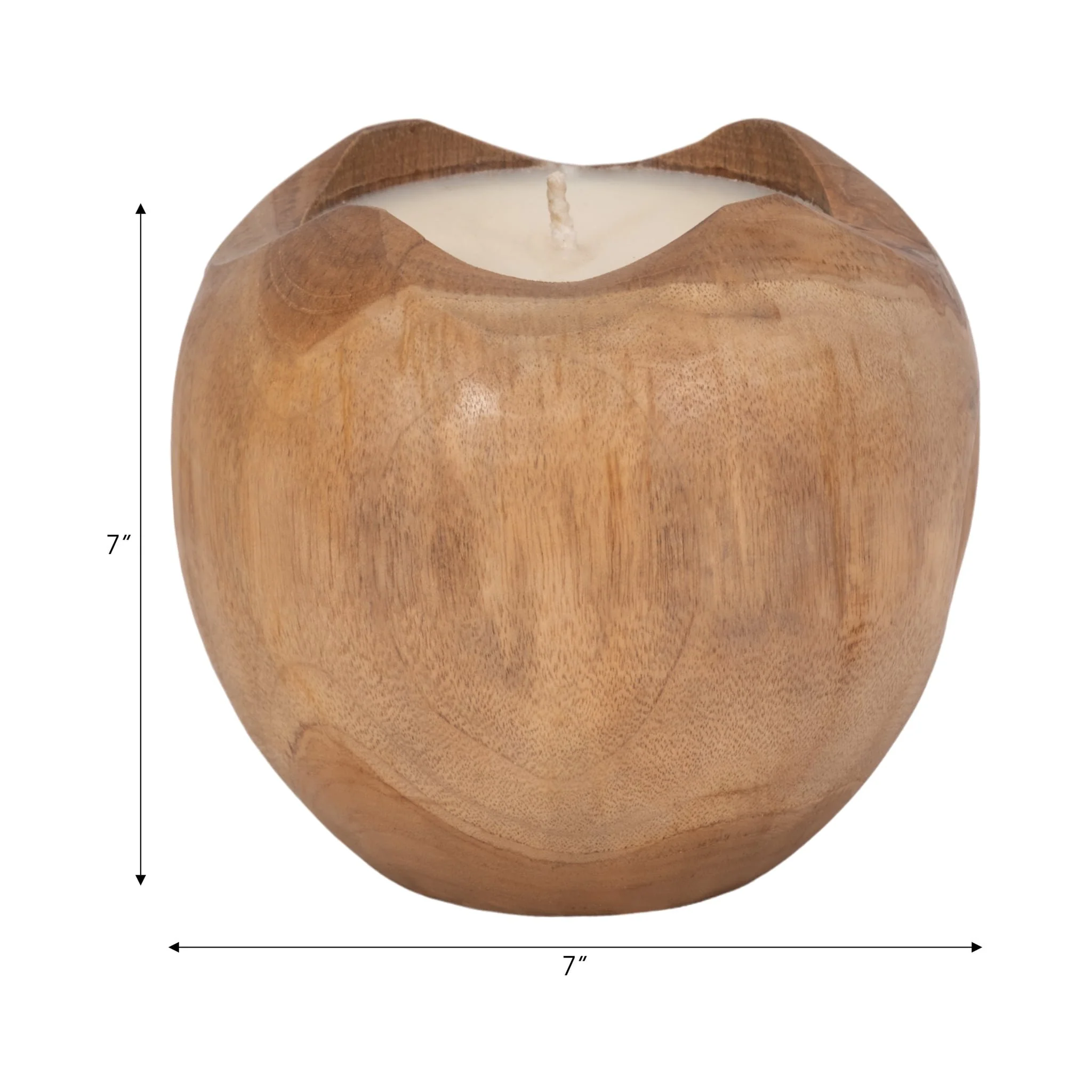 Teak, 8" Round Candle, Natural - Image 6