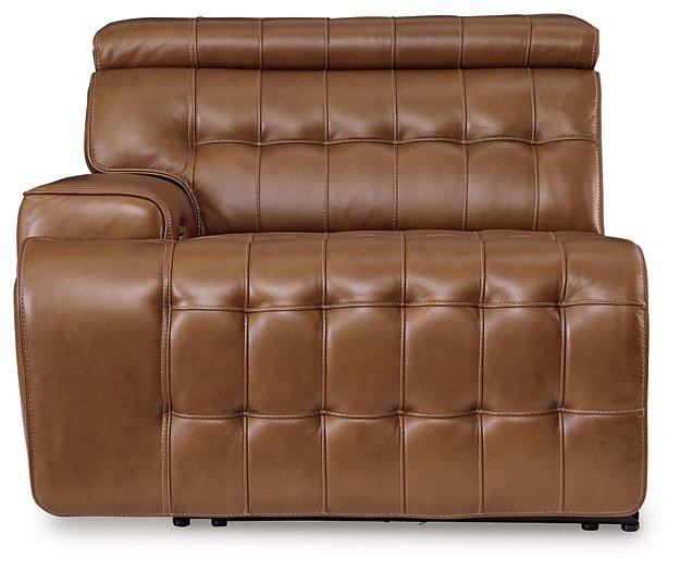 Temmpton Dual Power Leather Reclining Modular Loveseat with Console - Image 10