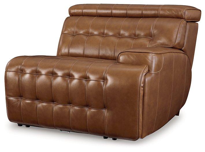 Temmpton Dual Power Leather Reclining Modular Loveseat with Console - Image 11