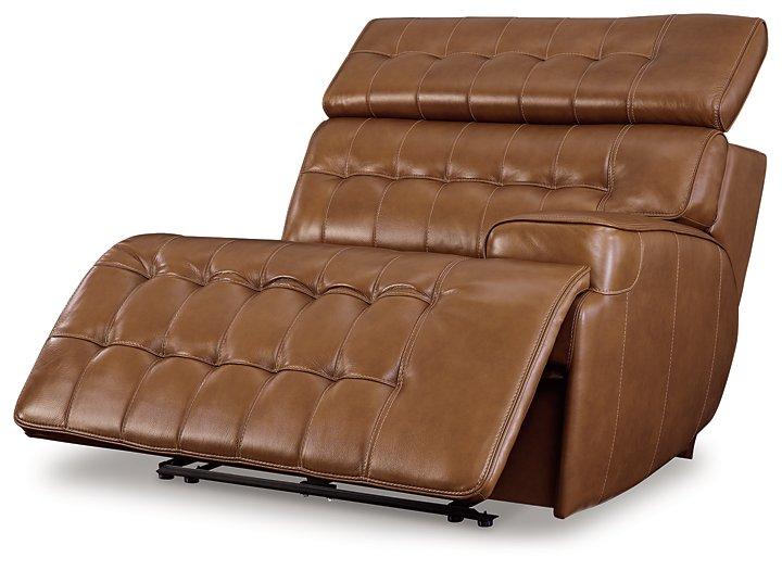 Temmpton Dual Power Leather Reclining Modular Loveseat with Console - Image 13
