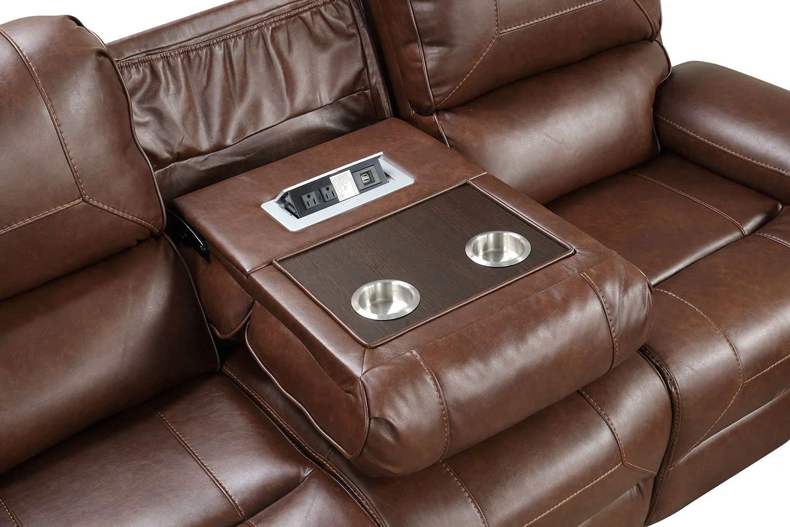 Tepic Manual Sofa + Loveseat, Brown - Image 3