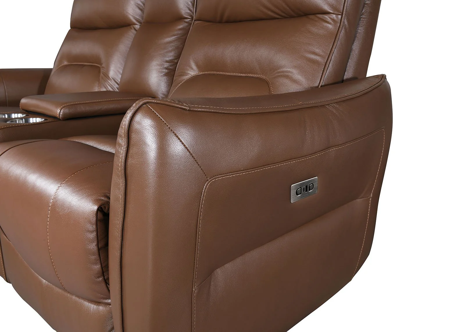 Terentius Power Sofa + Loveseat, Brown - Image 2