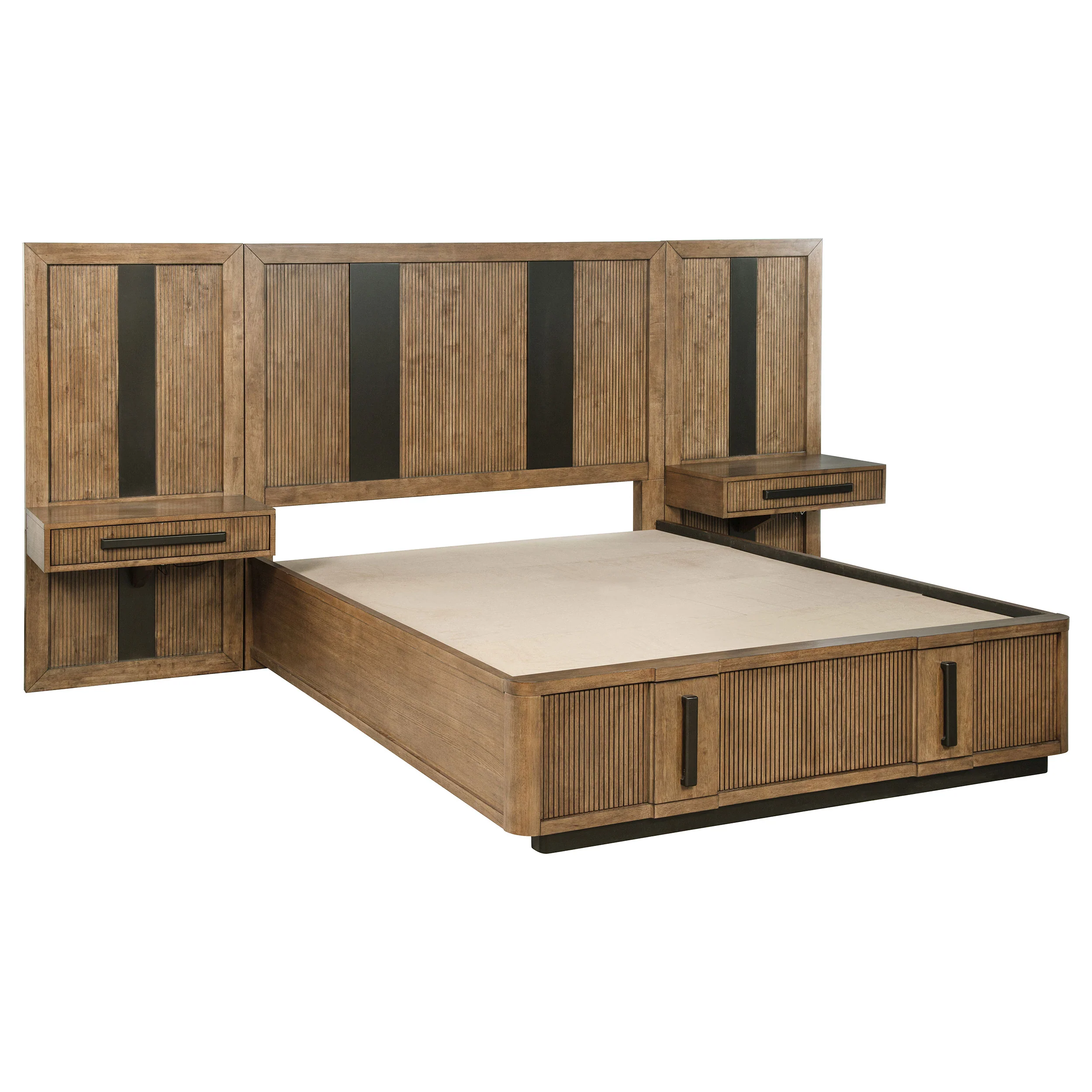 Terrace Wall Panel Platform Storage Bed with Attached Nightstands - Image 17