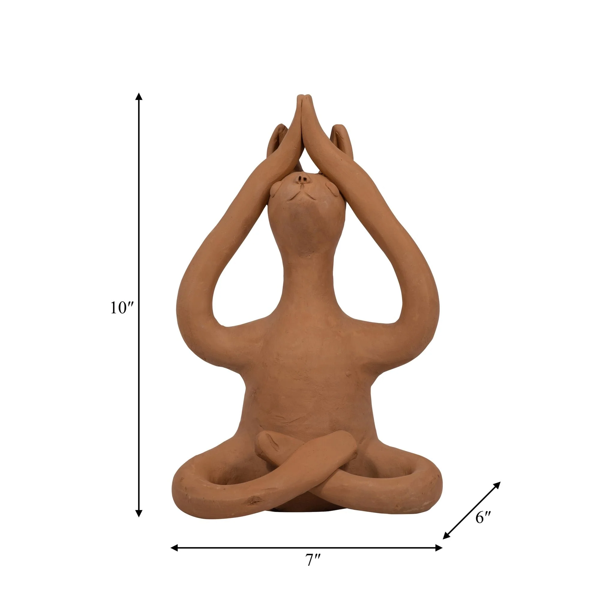 Terracotta, 10" Salutation Yoga Bunny, Natural - Image 9